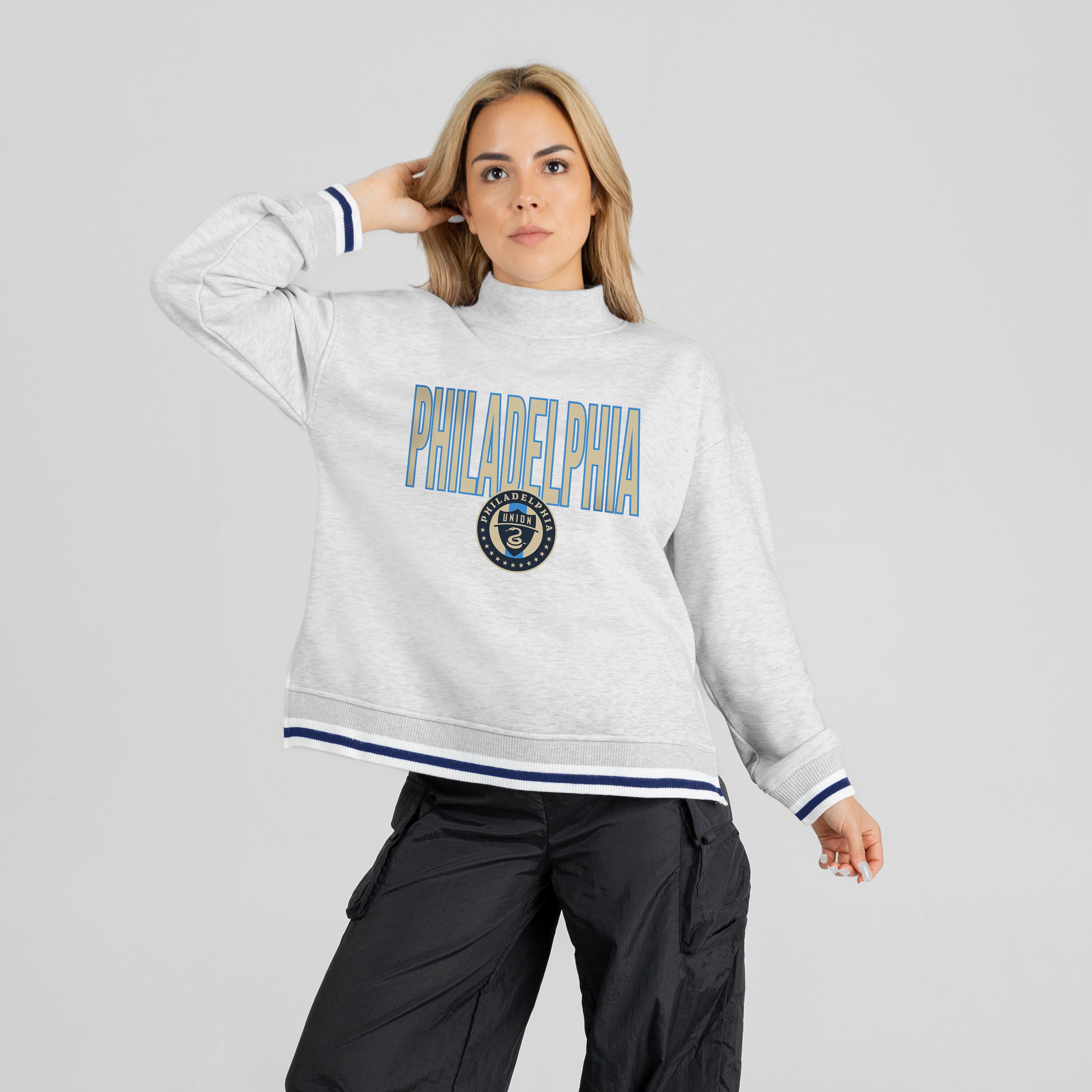 PHILADELPHIA UNION RALLY POINT CONTRAST MOCKNECK PULLOVER