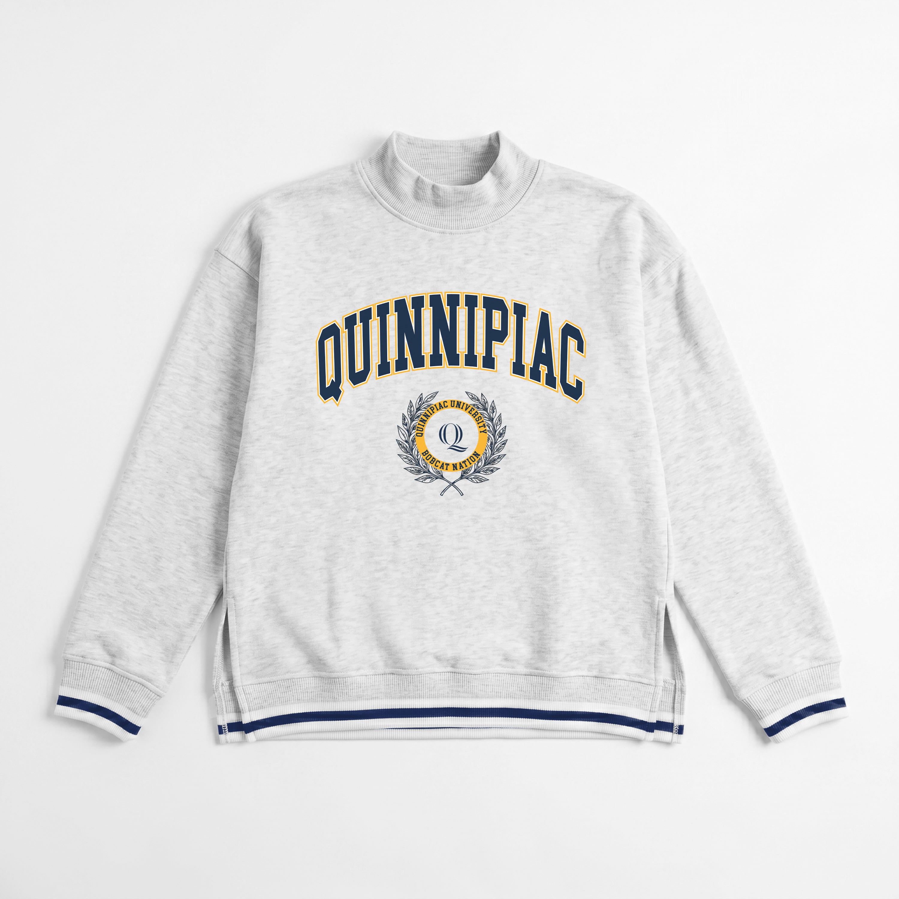 QUINNIPIAC BOBCATS RALLY POINT CONTRAST MOCKNECK PULLOVER