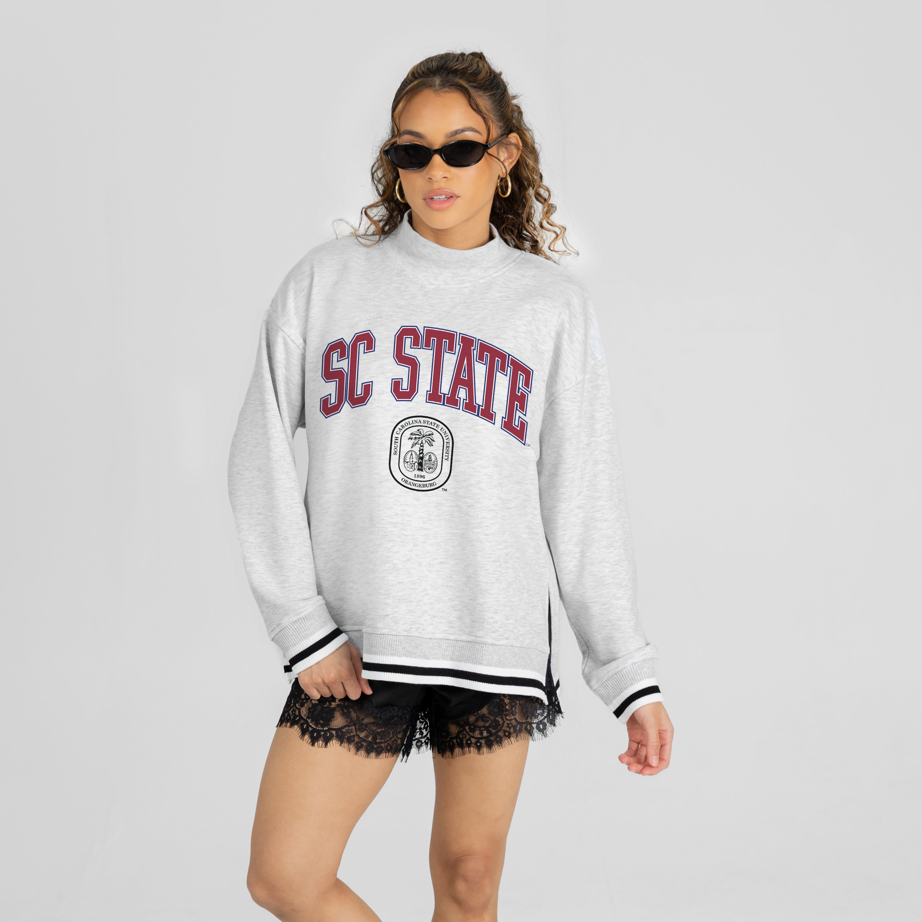 SOUTH CAROLINA STATE BULLDOGS RALLY POINT CONTRAST MOCKNECK PULLOVER