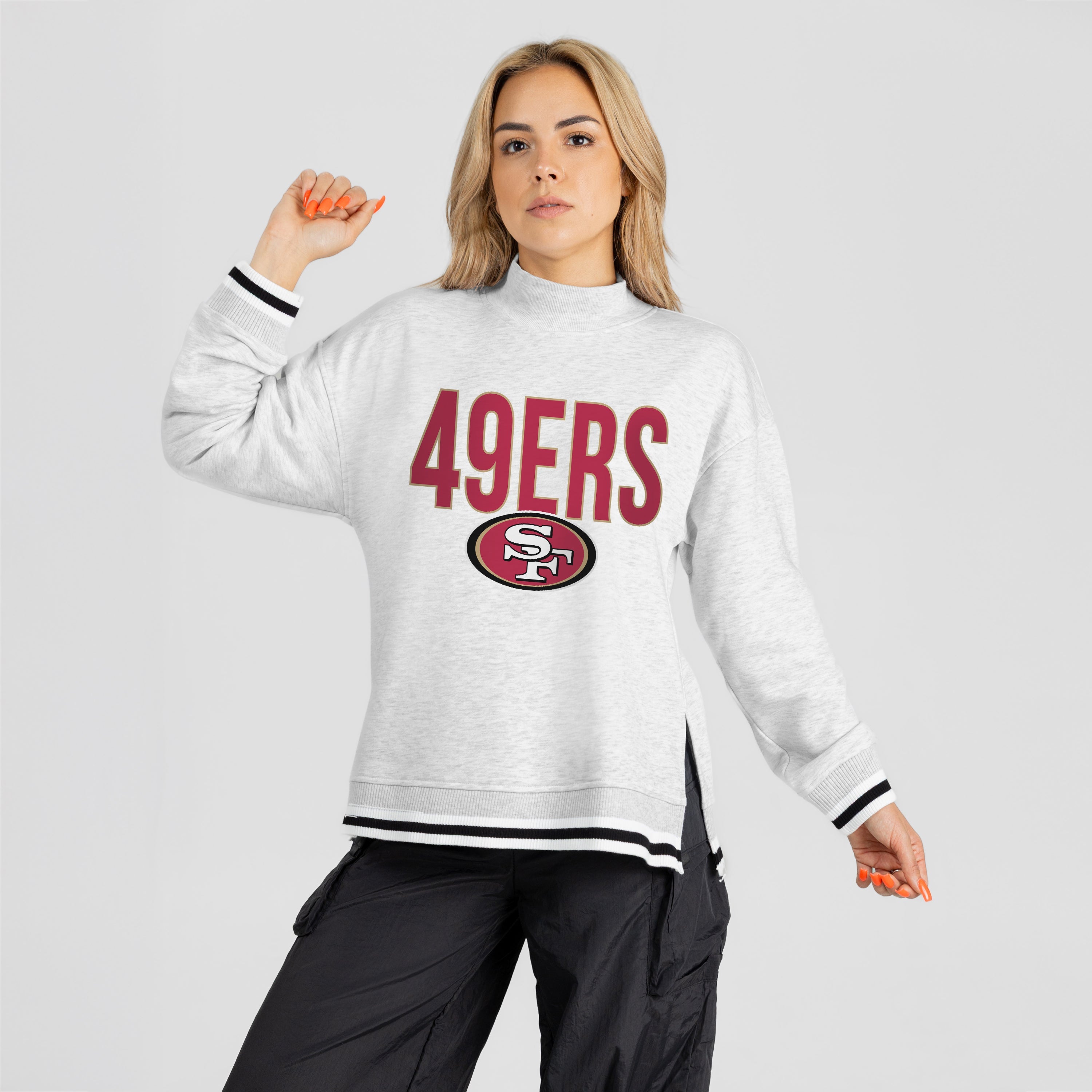 SAN FRANCISCO 49ERS RALLY POINT CONTRAST MOCKNECK PULLOVER