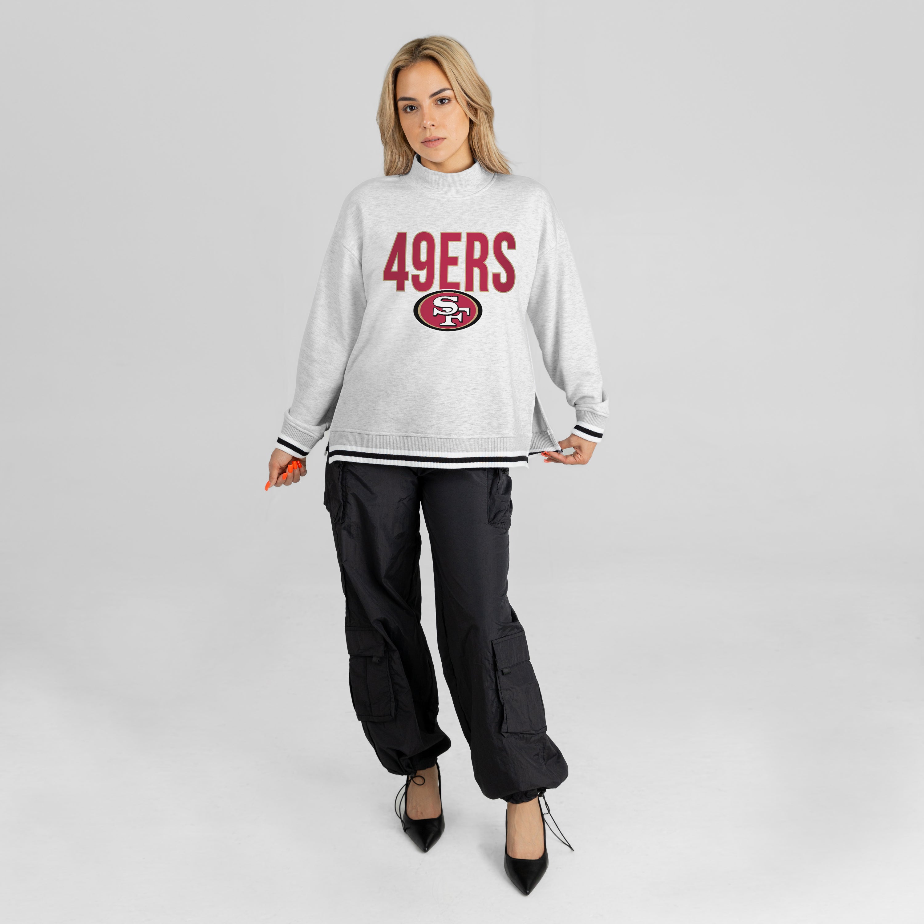 SAN FRANCISCO 49ERS RALLY POINT CONTRAST MOCKNECK PULLOVER