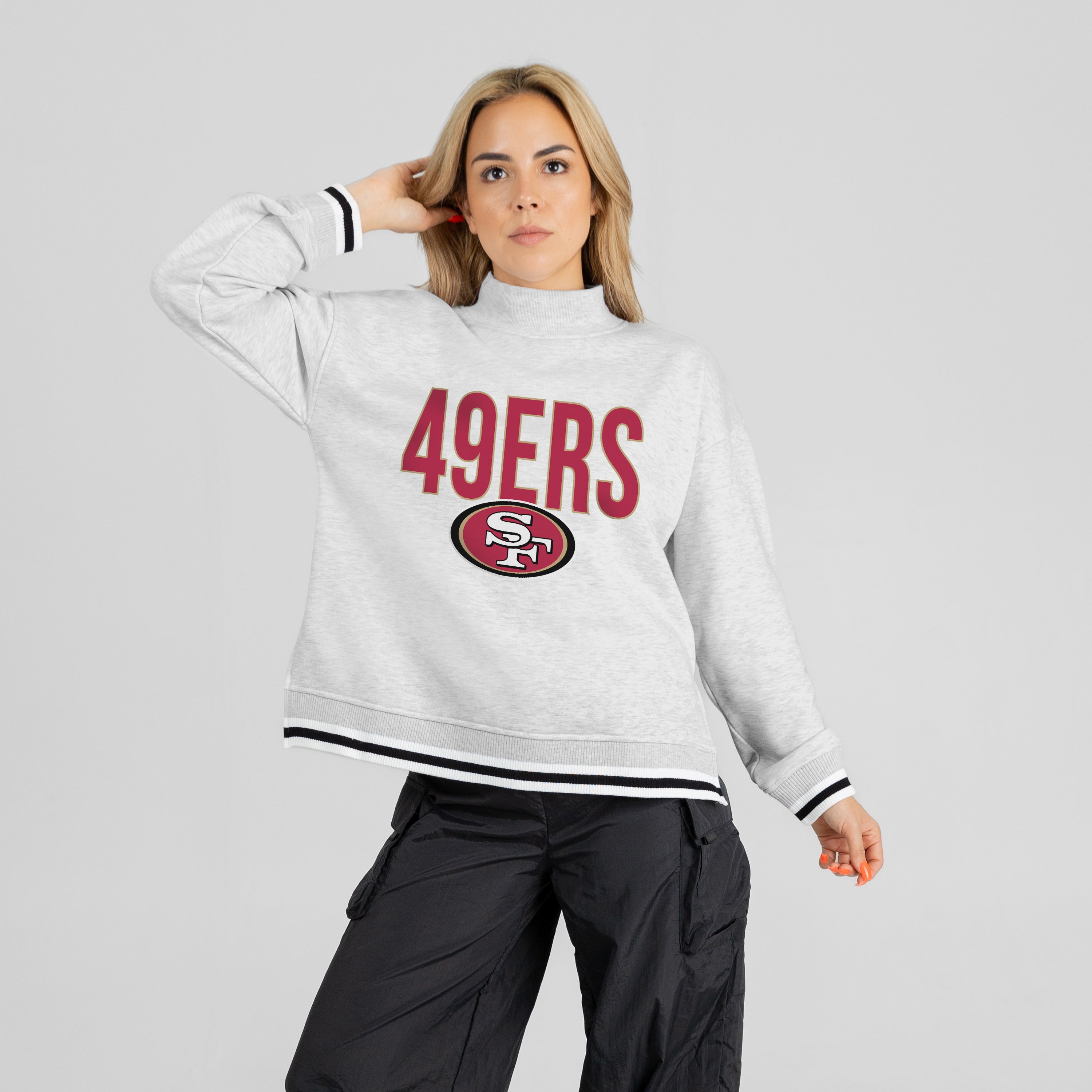 SAN FRANCISCO 49ERS RALLY POINT CONTRAST MOCKNECK PULLOVER