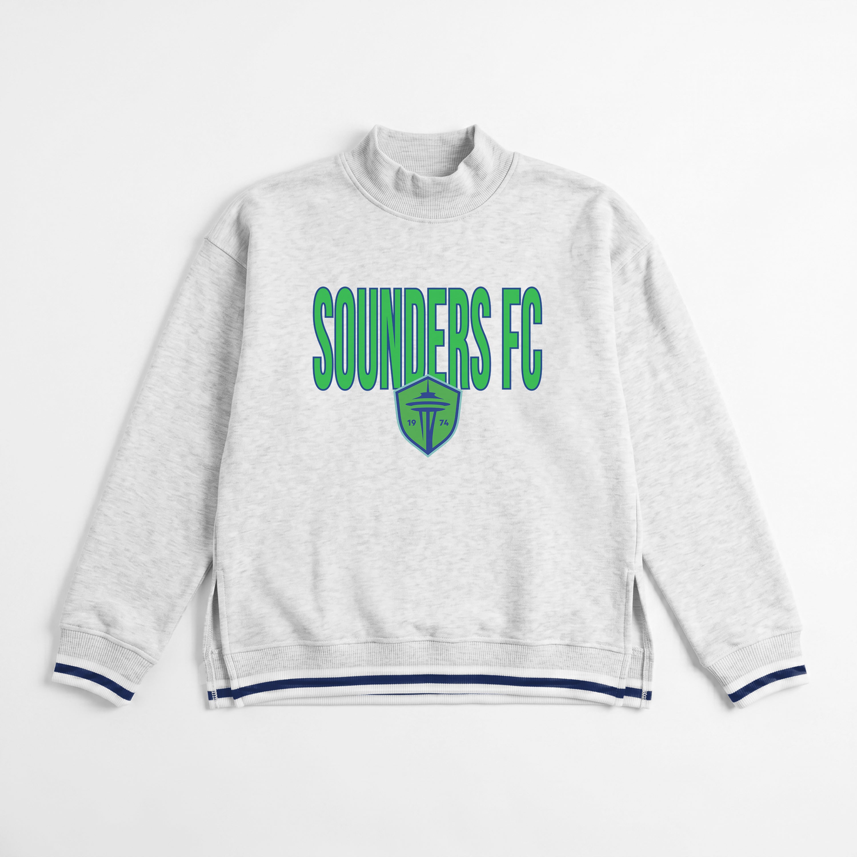 SEATTLE SOUNDERS FC RALLY POINT CONTRAST MOCKNECK PULLOVER