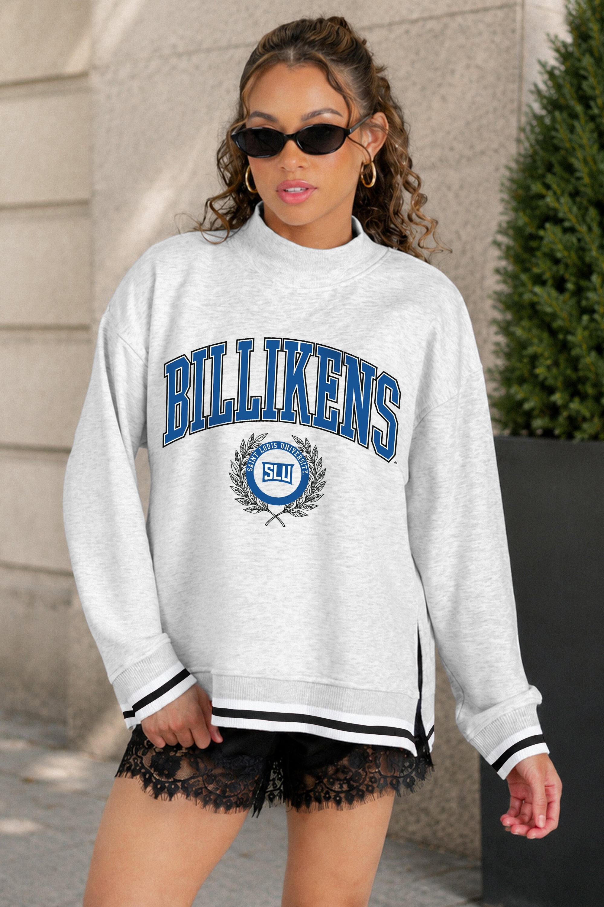 SAINT LOUIS BILLIKENS RALLY POINT CONTRAST MOCKNECK PULLOVER