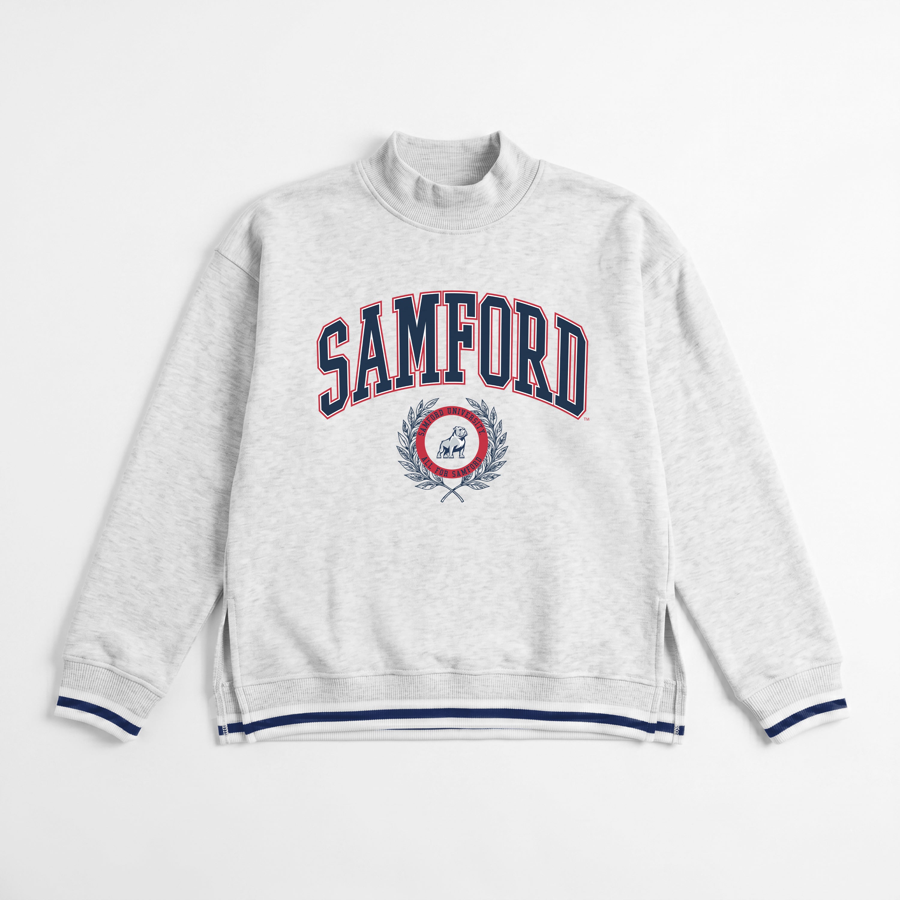 SAMFORD BULLDOGS RALLY POINT CONTRAST MOCKNECK PULLOVER