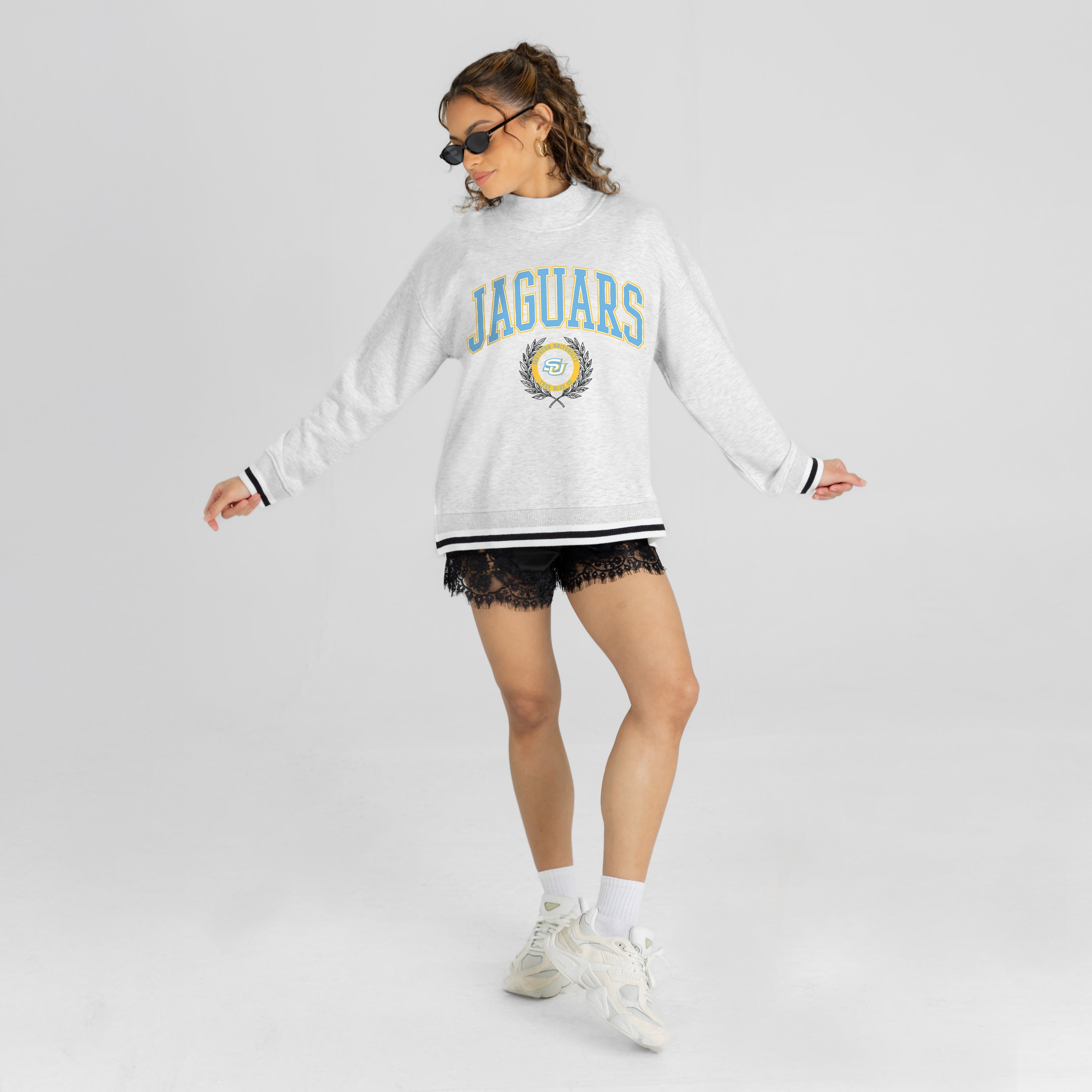 SOUTHERN JAGUARS RALLY POINT CONTRAST MOCKNECK PULLOVER