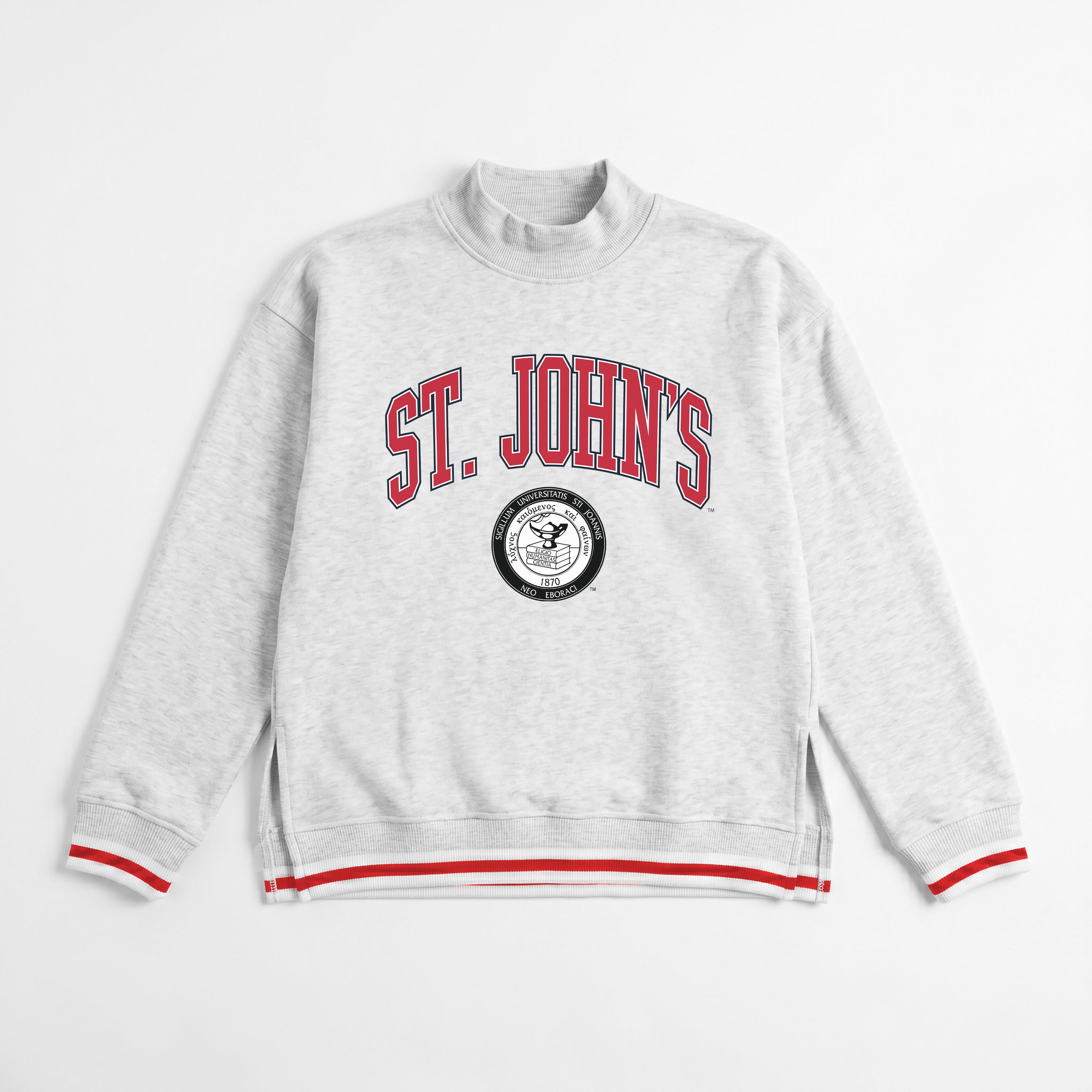 ST. JOHN'S RED STORM RALLY POINT CONTRAST MOCKNECK PULLOVER
