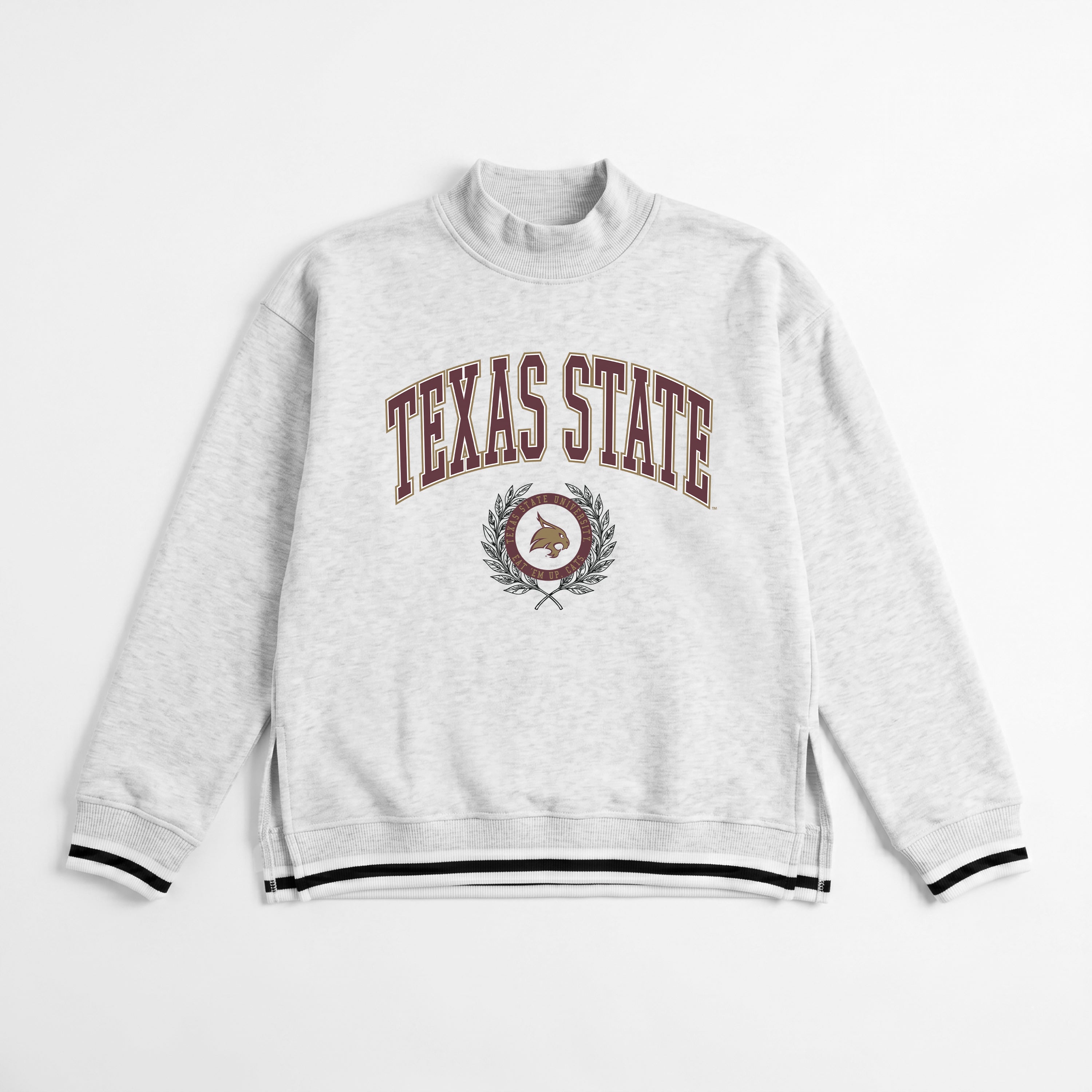 TEXAS STATE BOBCATS RALLY POINT CONTRAST MOCKNECK PULLOVER