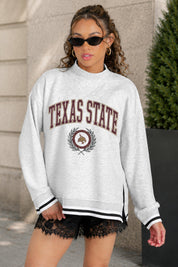 TEXAS STATE BOBCATS RALLY POINT CONTRAST MOCKNECK PULLOVER