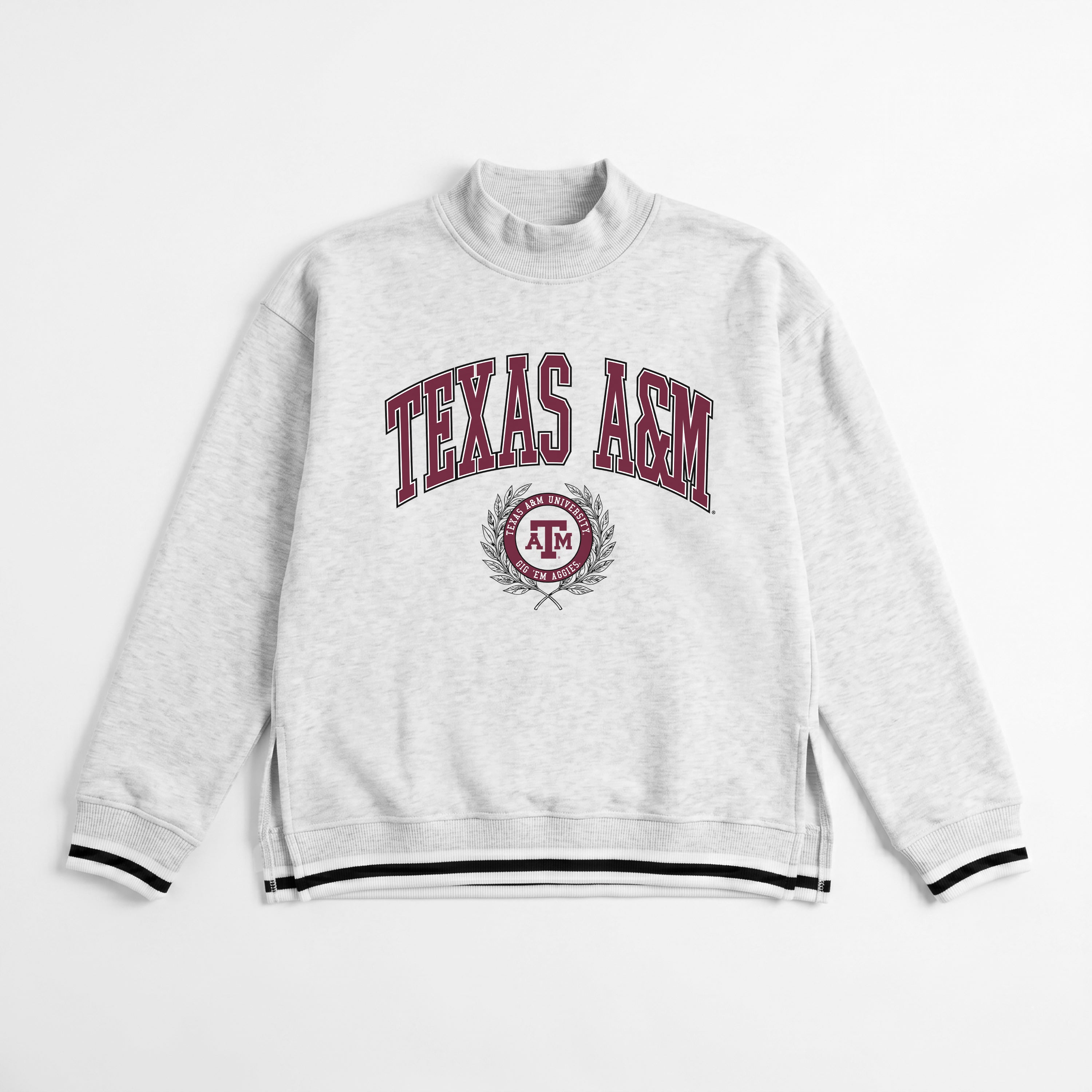 TEXAS A&M AGGIES RALLY POINT CONTRAST MOCKNECK PULLOVER