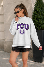 TCU HORNED FROGS RALLY POINT CONTRAST MOCKNECK PULLOVER