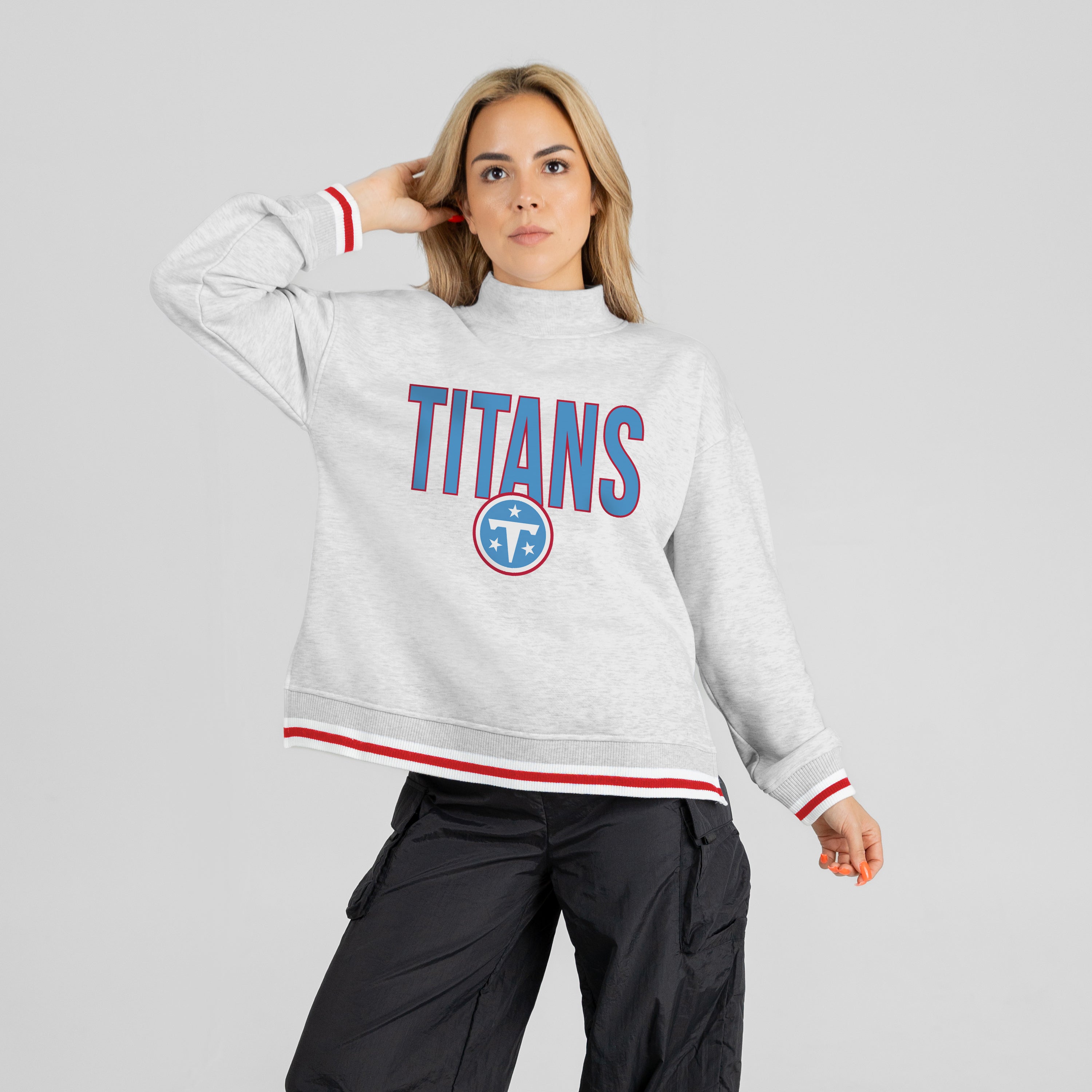 TENNESSEE TITANS RALLY POINT CONTRAST MOCKNECK PULLOVER