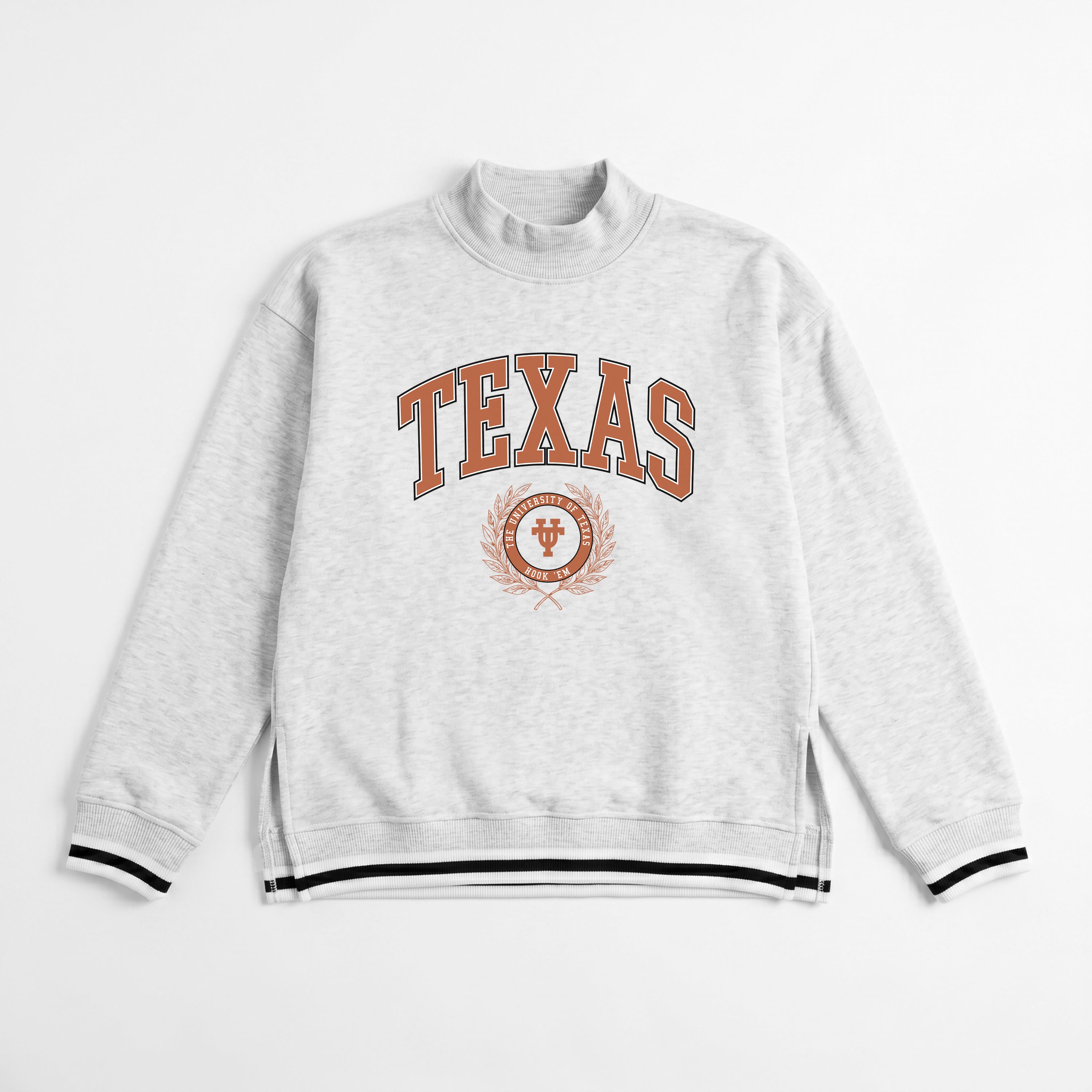 TEXAS LONGHORNS RALLY POINT CONTRAST MOCKNECK PULLOVER
