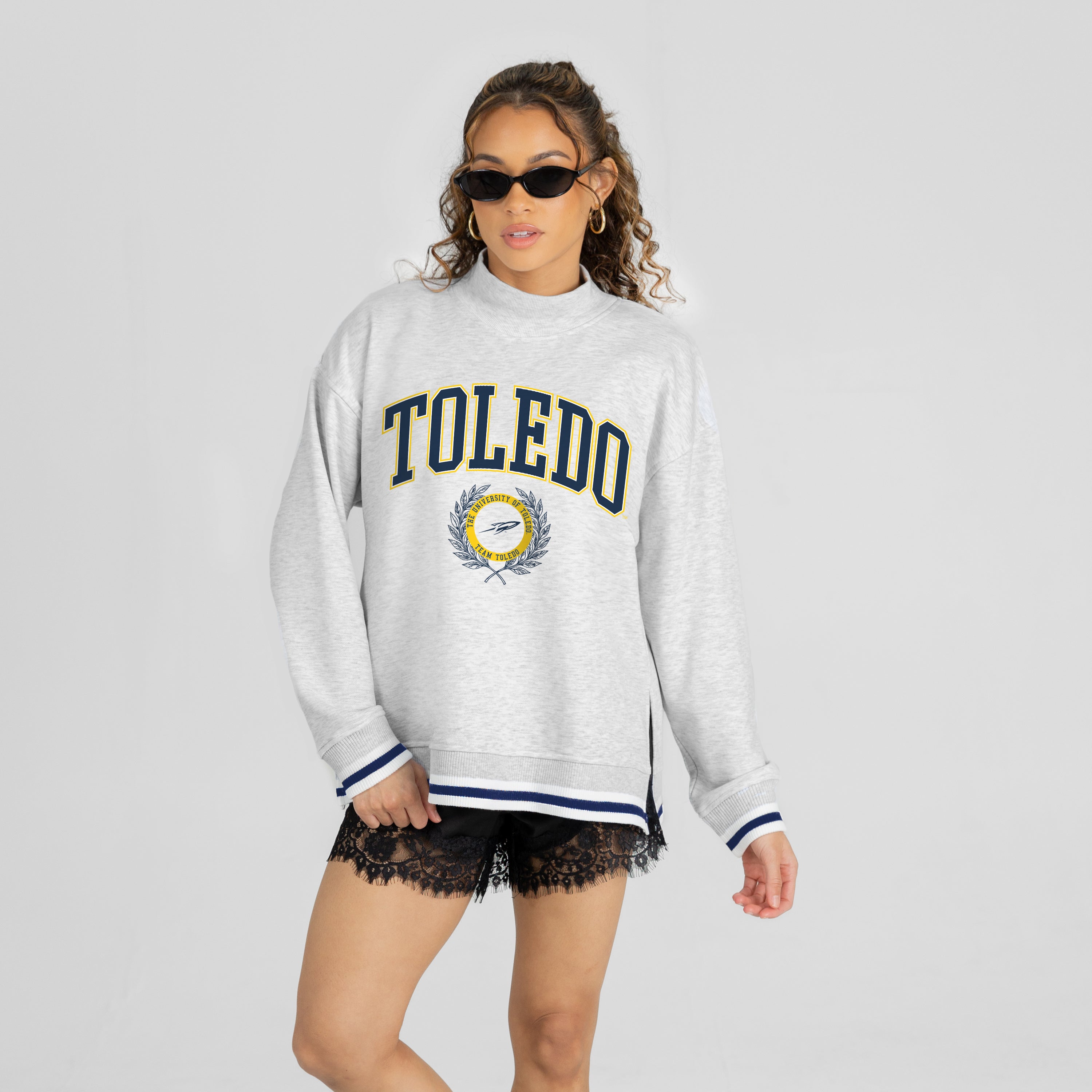 TOLEDO ROCKETS RALLY POINT CONTRAST MOCKNECK PULLOVER