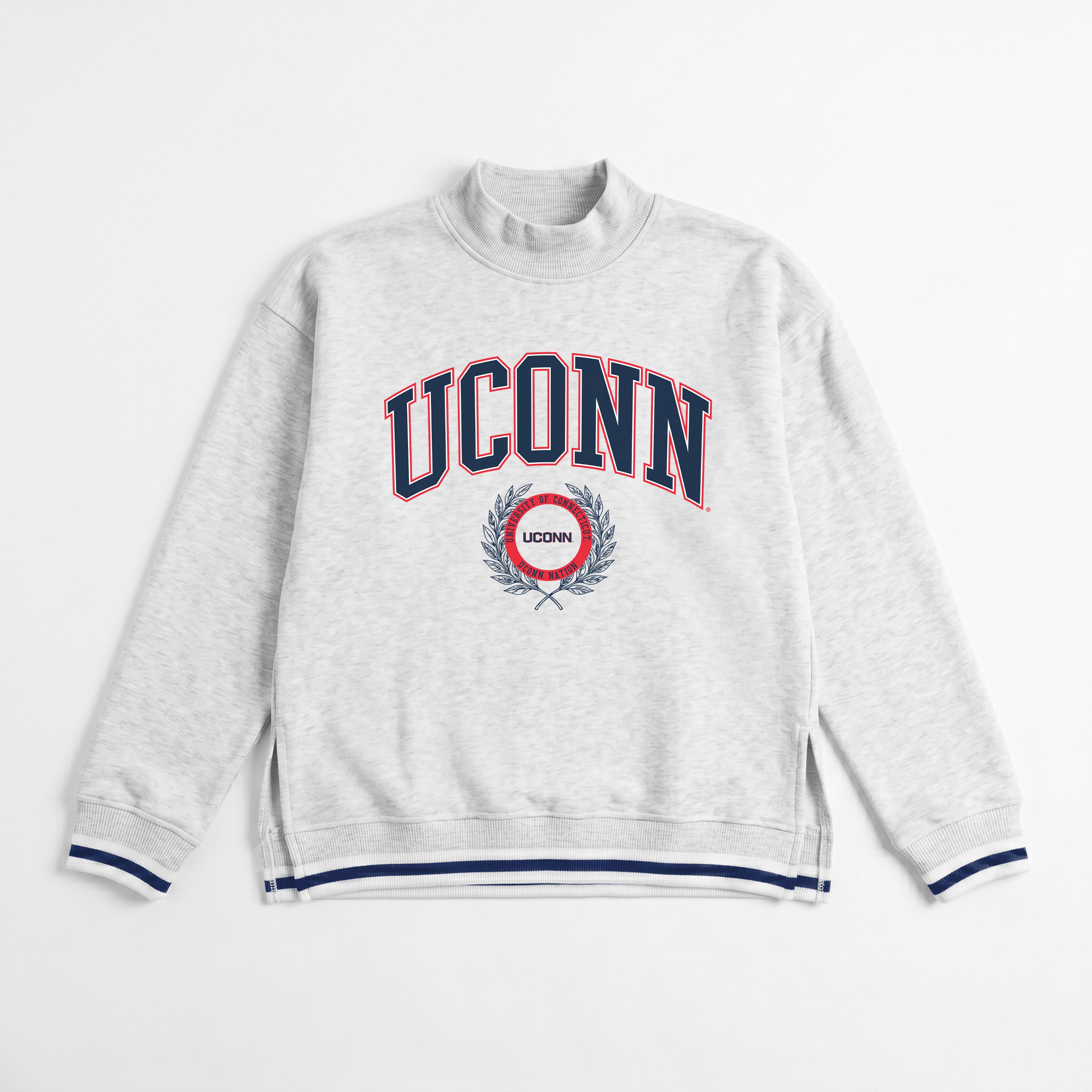 UCONN HUSKIES RALLY POINT CONTRAST MOCKNECK PULLOVER