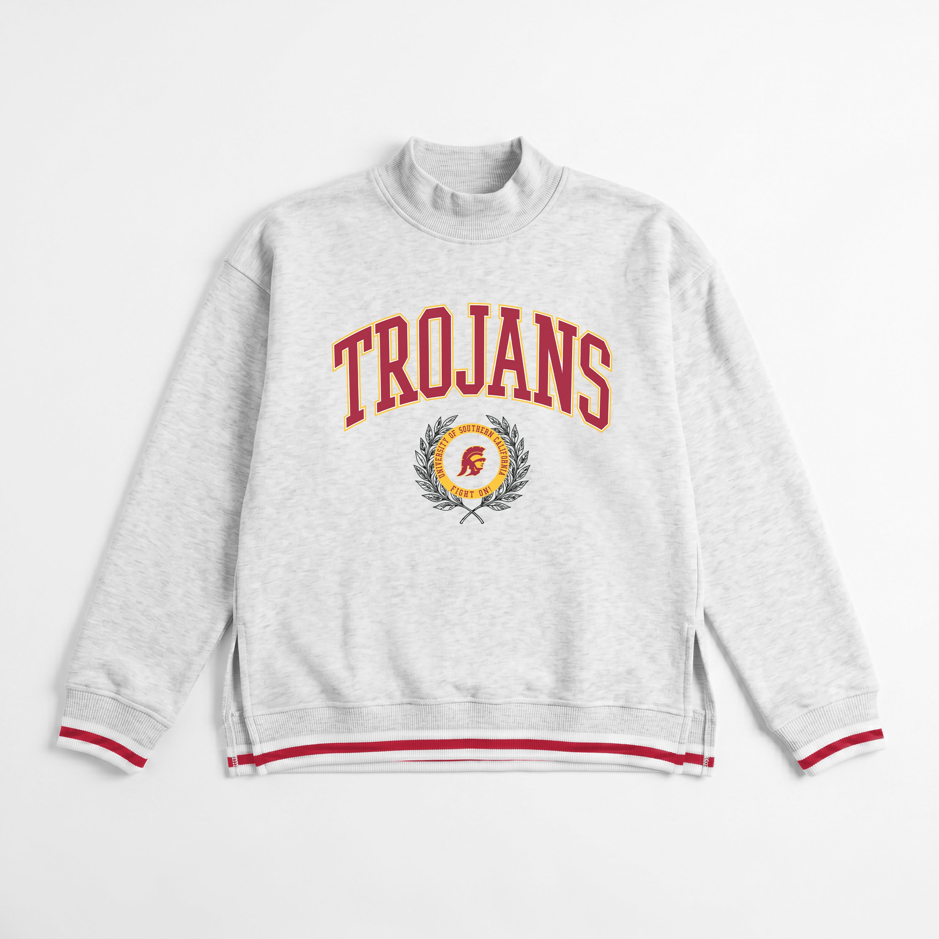 USC TROJANS RALLY POINT CONTRAST MOCKNECK PULLOVER