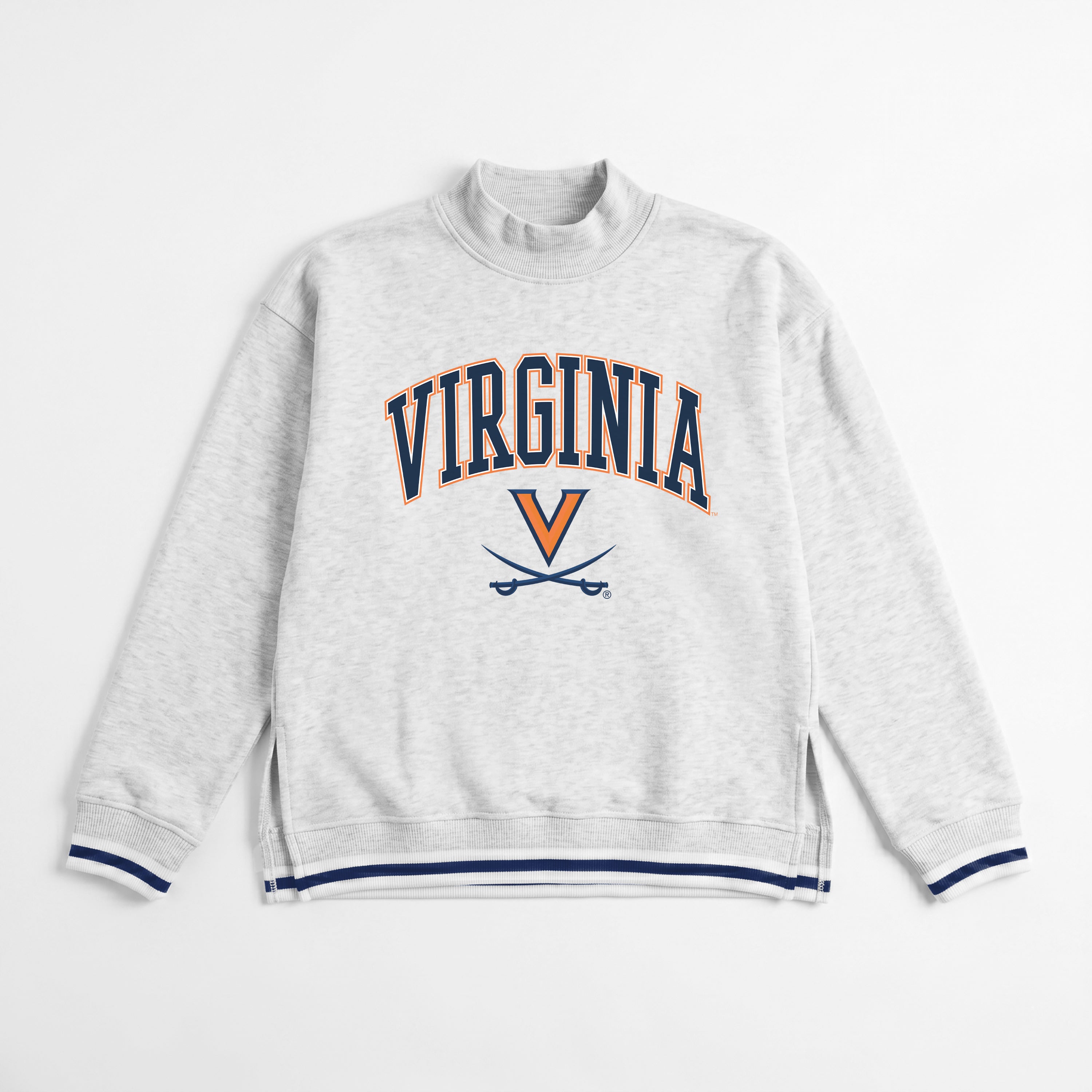 VIRGINIA CAVALIERS RALLY POINT CONTRAST MOCKNECK PULLOVER