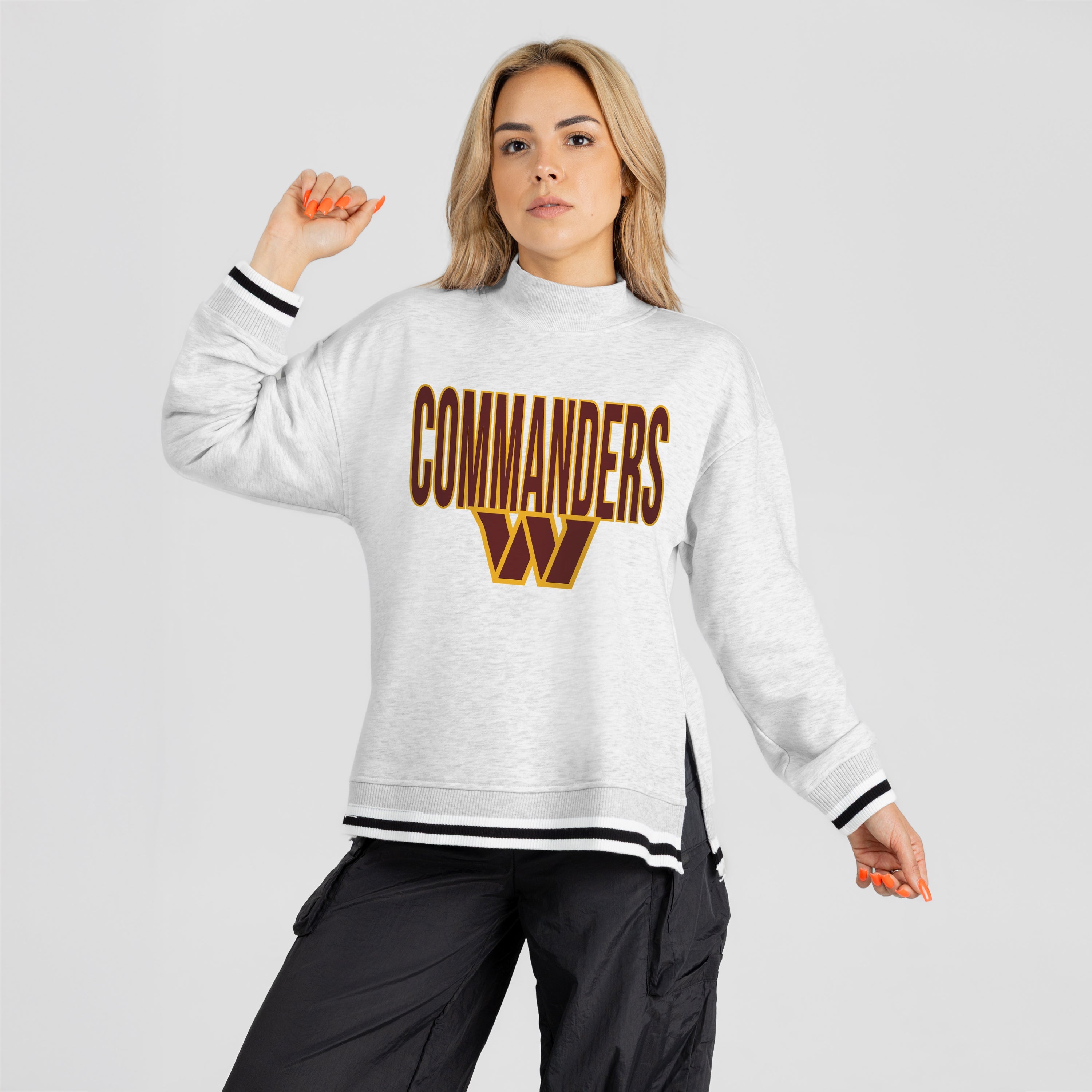 WASHINGTON COMMANDERS RALLY POINT CONTRAST MOCKNECK PULLOVER