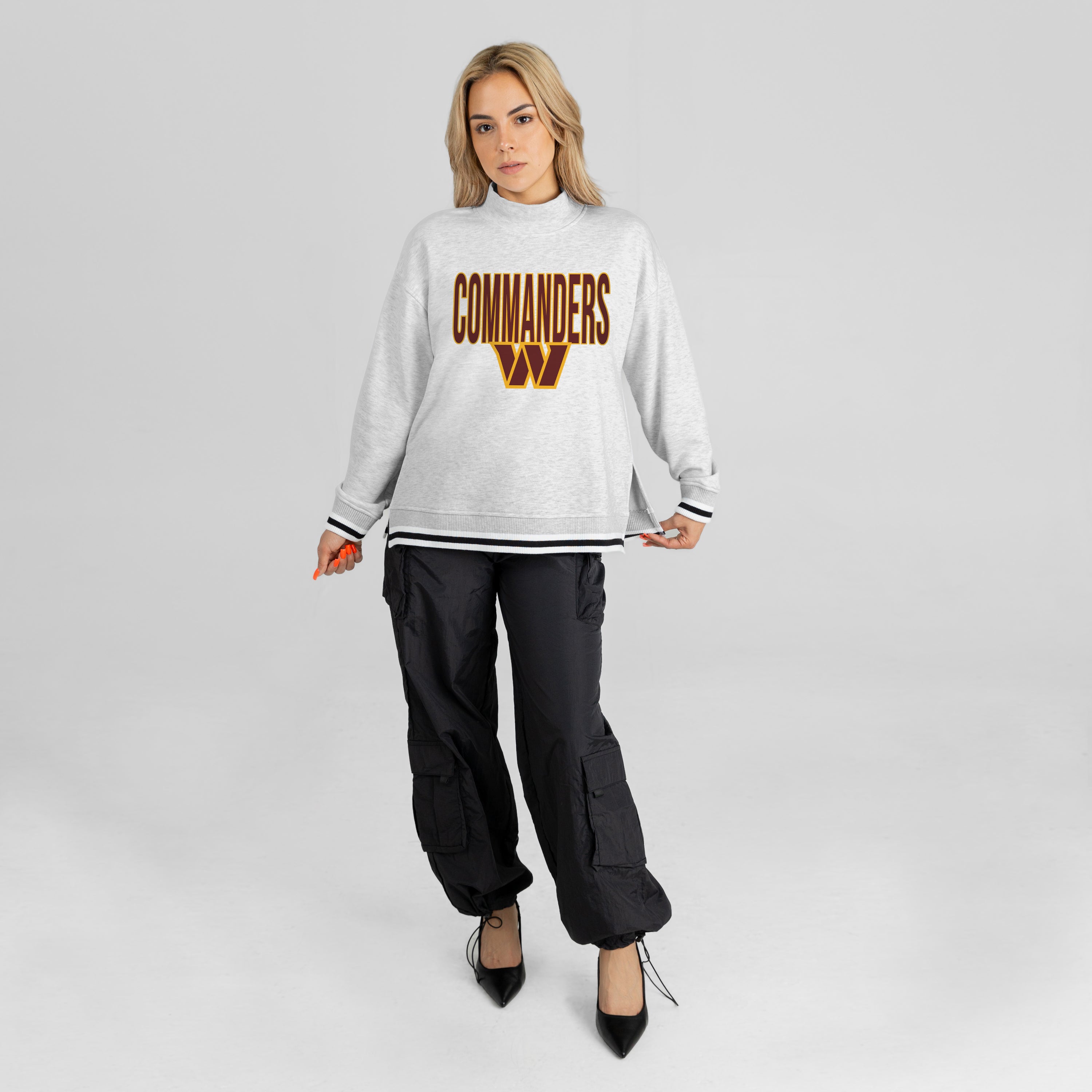 WASHINGTON COMMANDERS RALLY POINT CONTRAST MOCKNECK PULLOVER