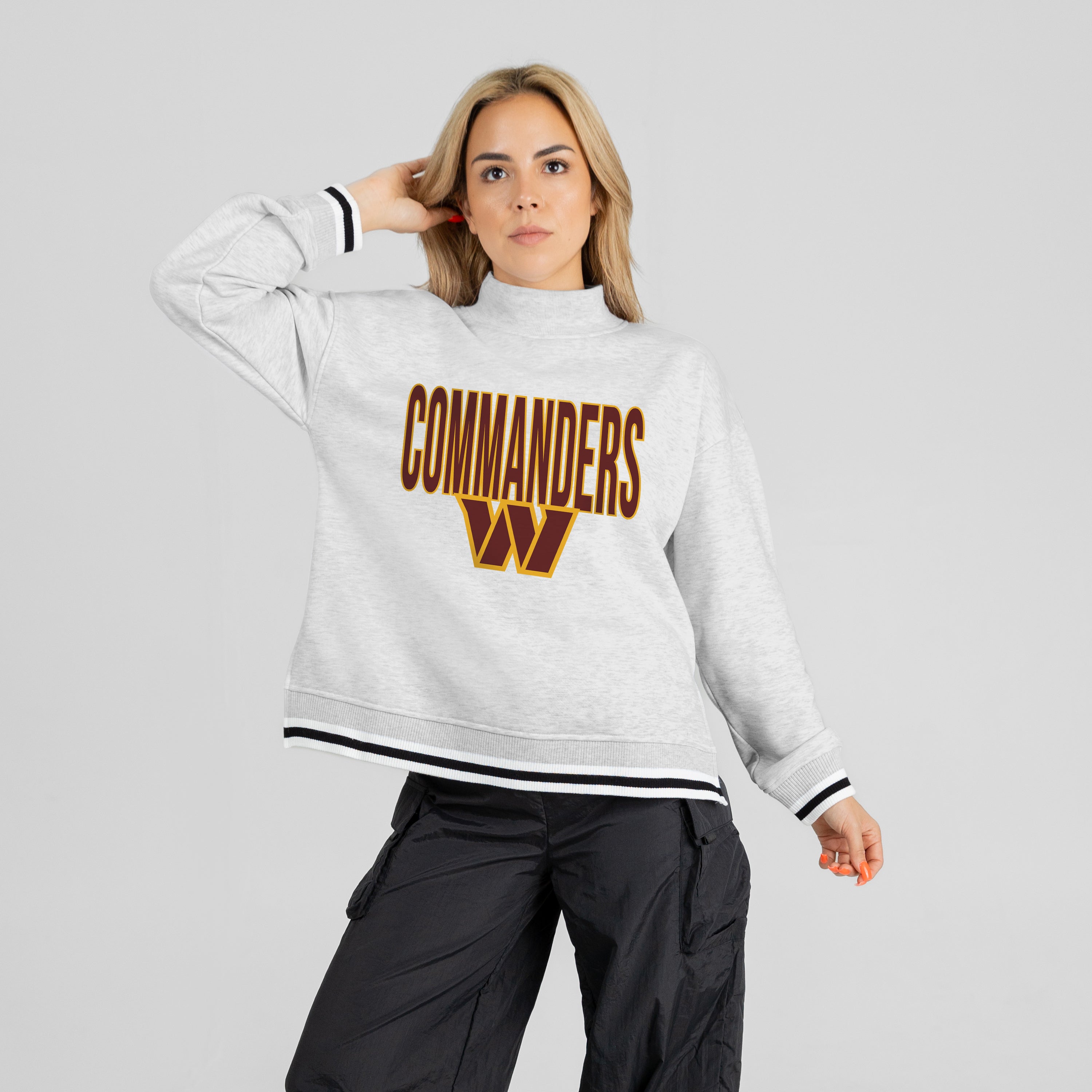 WASHINGTON COMMANDERS RALLY POINT CONTRAST MOCKNECK PULLOVER
