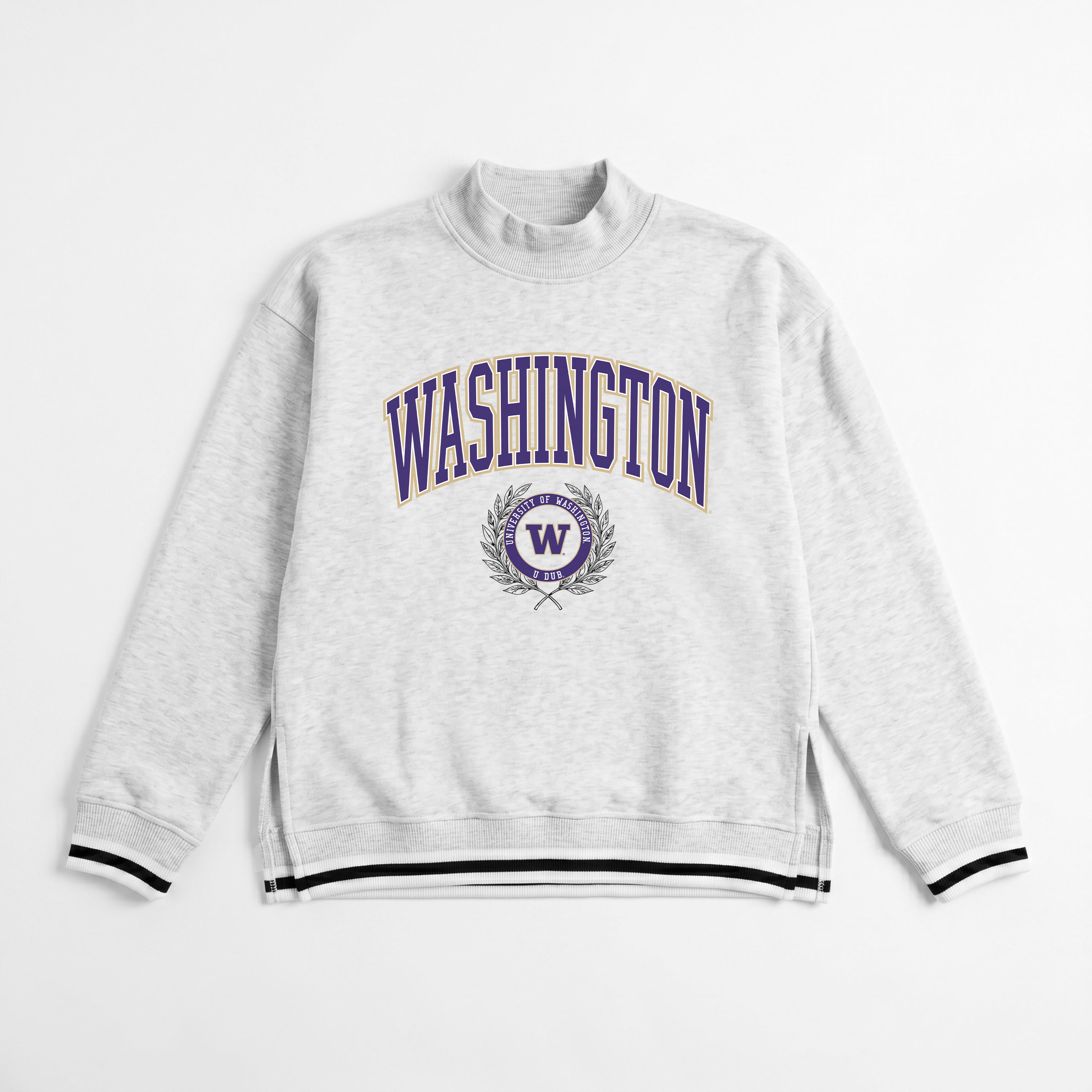WASHINGTON HUSKIES RALLY POINT CONTRAST MOCKNECK PULLOVER