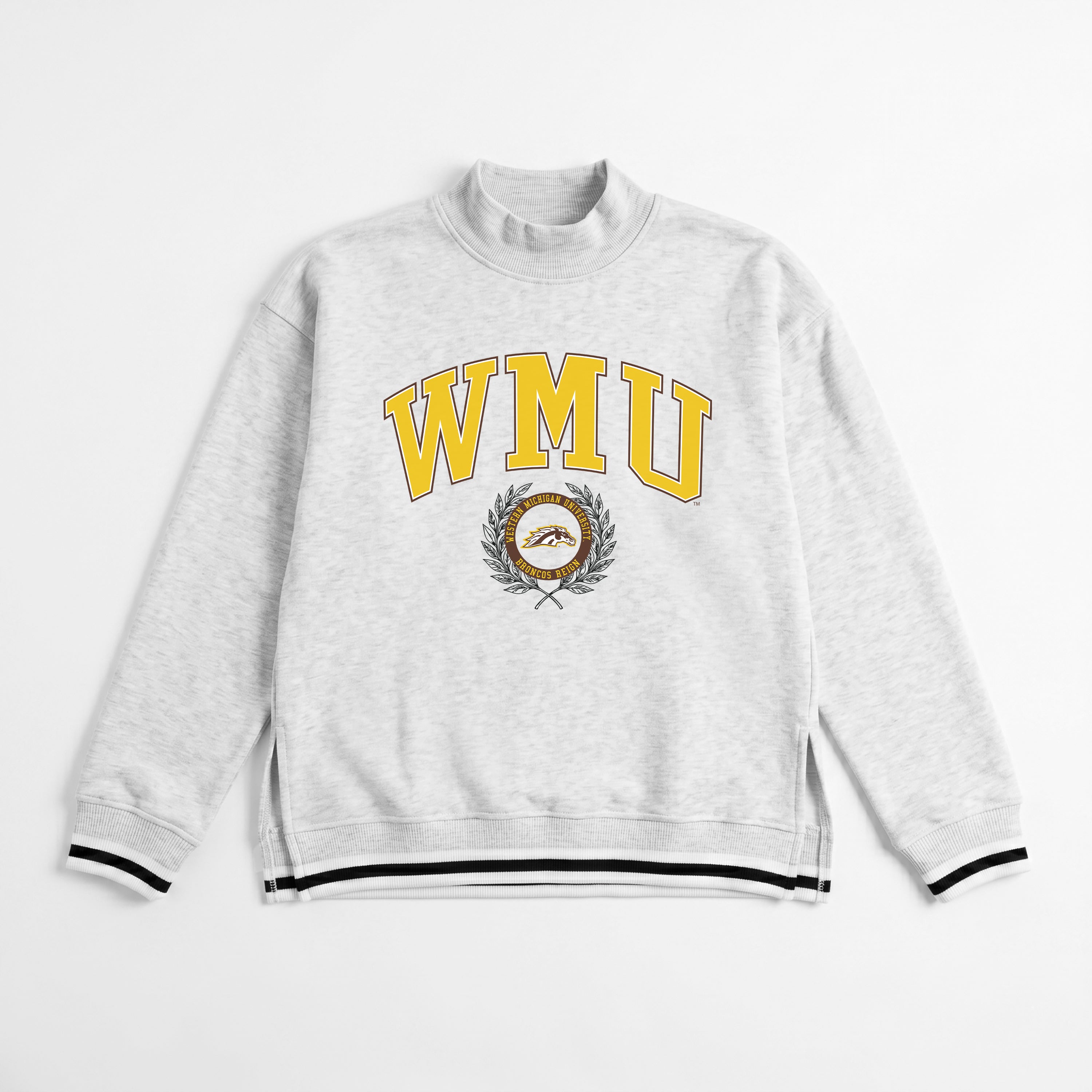 WESTERN MICHIGAN BRONCOS RALLY POINT CONTRAST MOCKNECK PULLOVER
