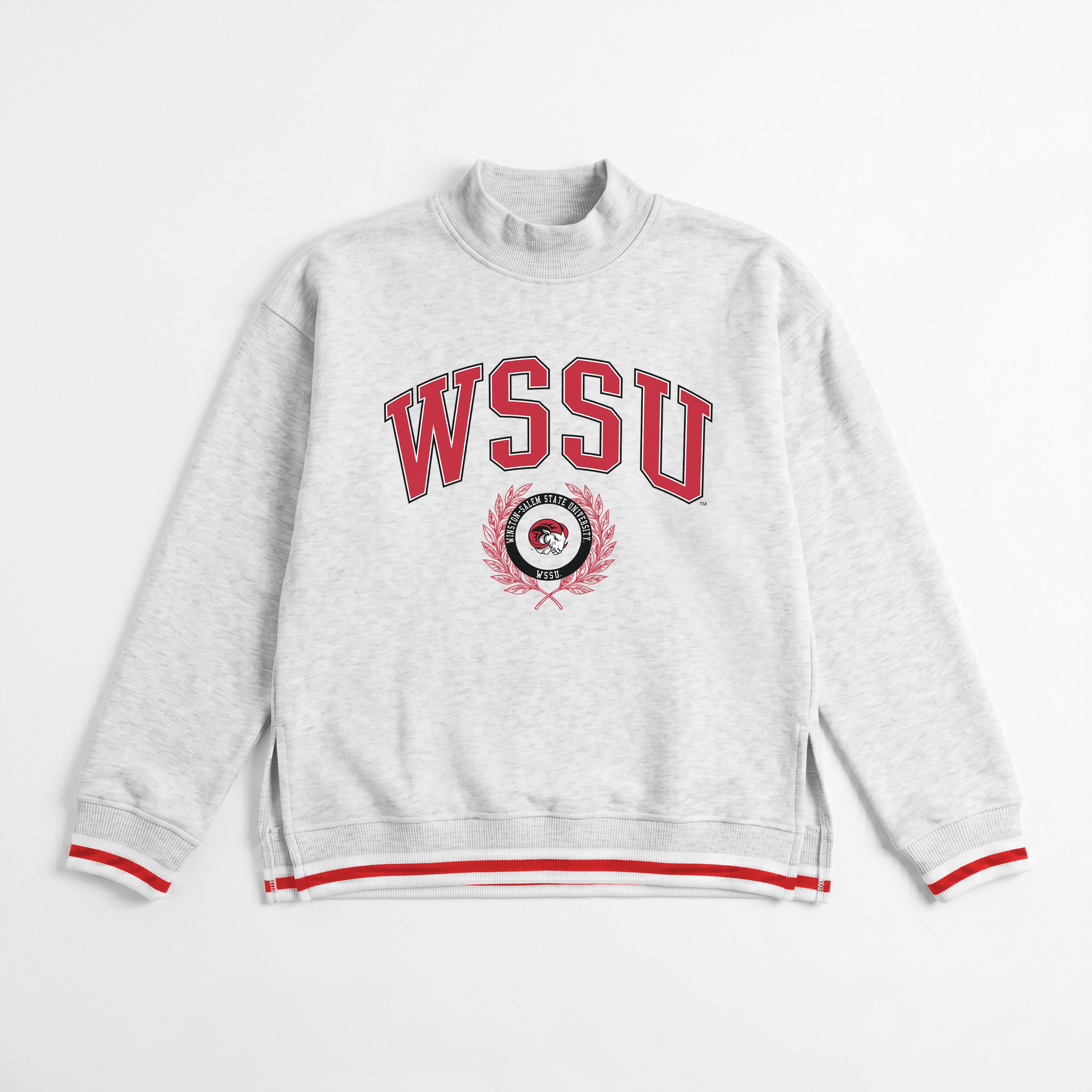 WINSTON-SALEM STATE RAMS RALLY POINT CONTRAST MOCKNECK PULLOVER