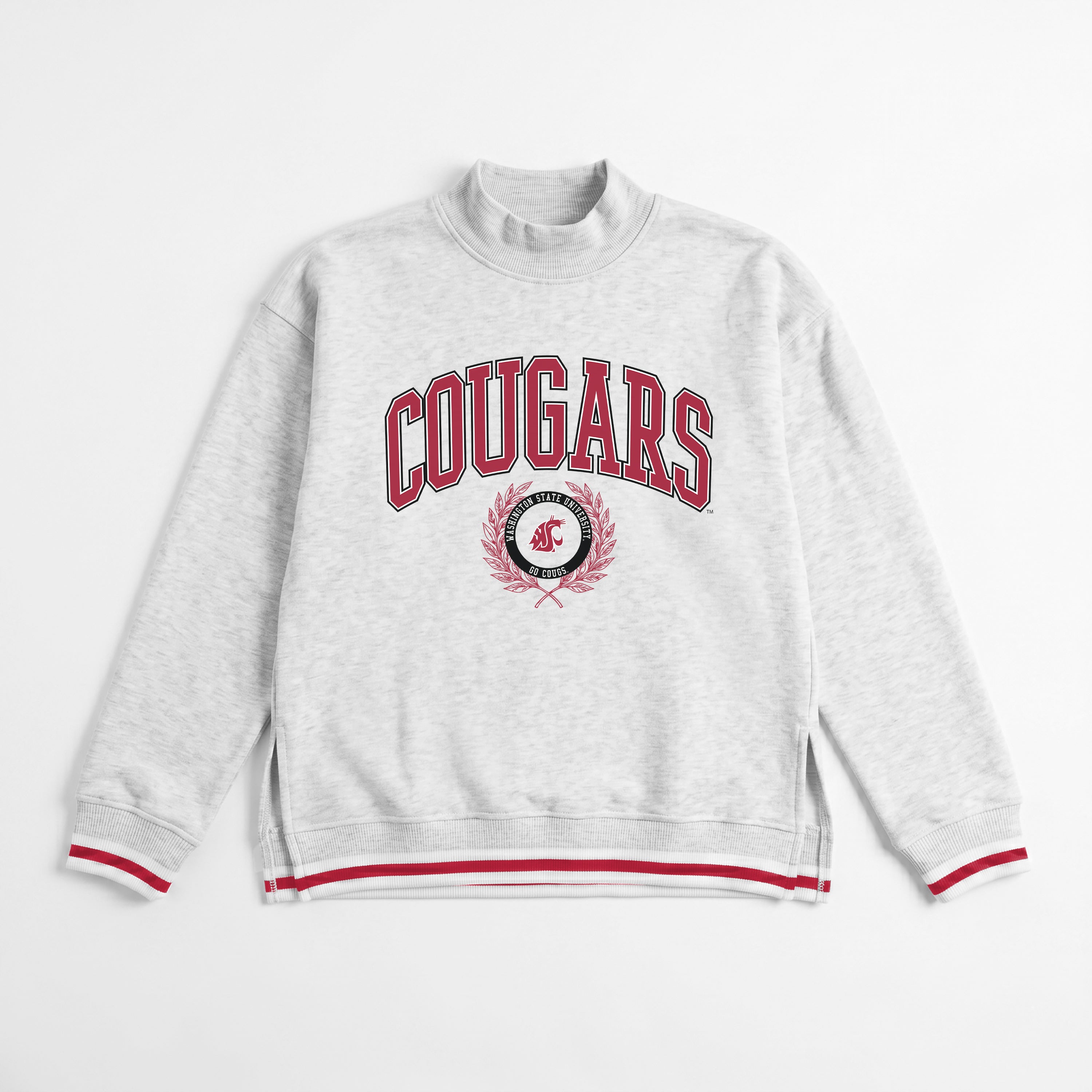 WASHINGTON STATE COUGARS RALLY POINT CONTRAST MOCKNECK PULLOVER