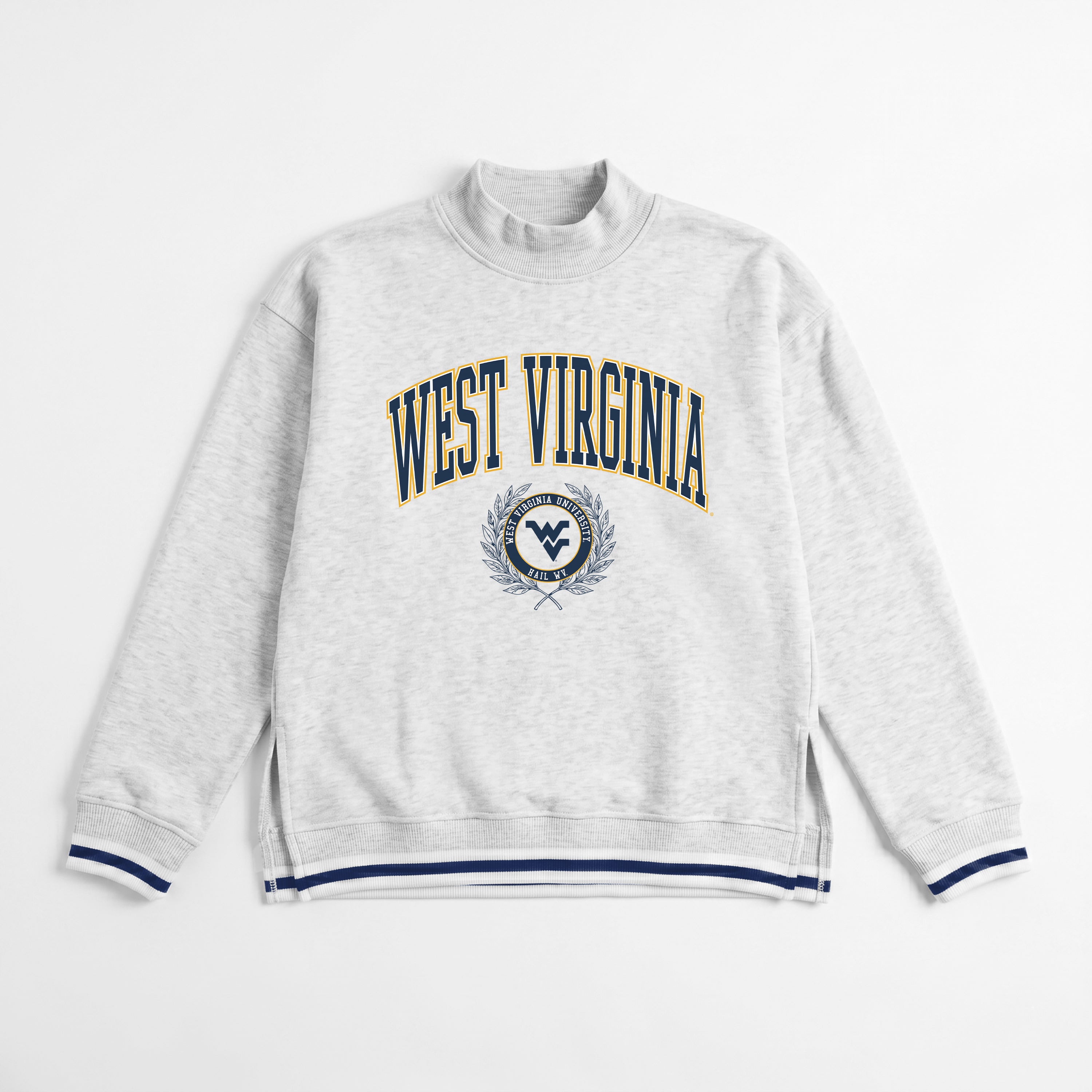 WEST VIRGINIA MOUNTAINEERS RALLY POINT CONTRAST MOCKNECK PULLOVER