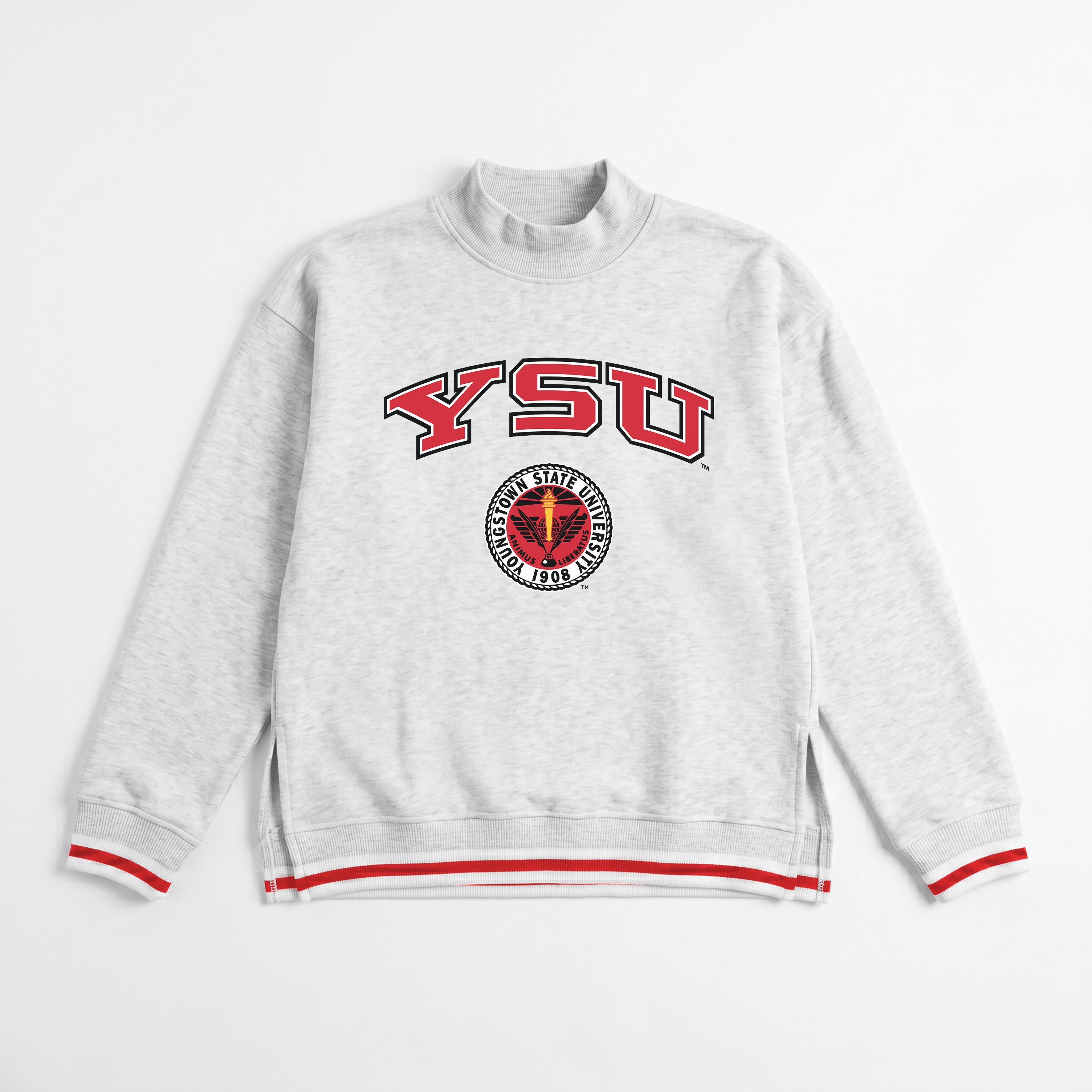YOUNGSTOWN STATE PENGUINS RALLY POINT CONTRAST MOCKNECK PULLOVER