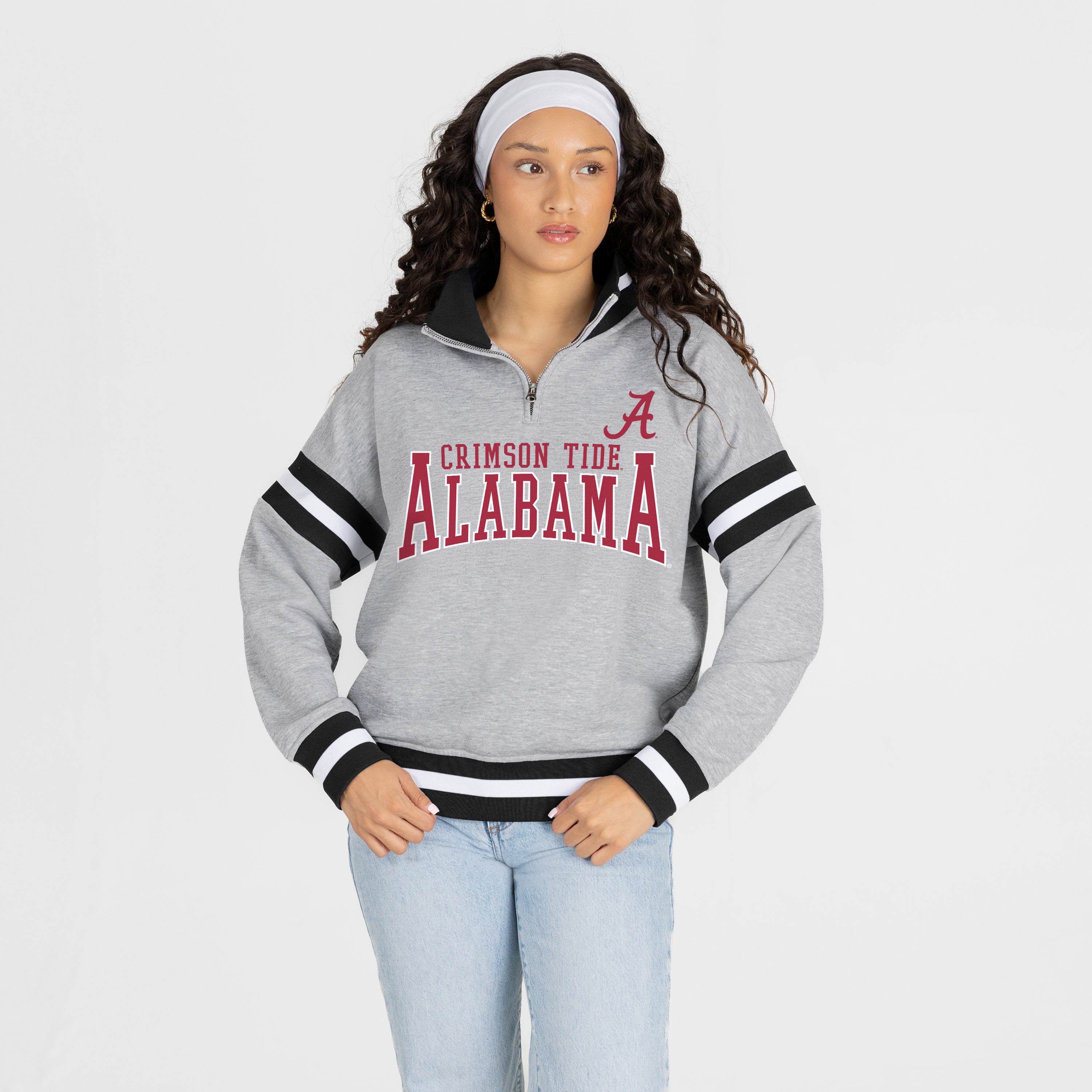ALABAMA CRIMSON TIDE HOLD THE LINE PREMIUM QUARTER-ZIP PULLOVER