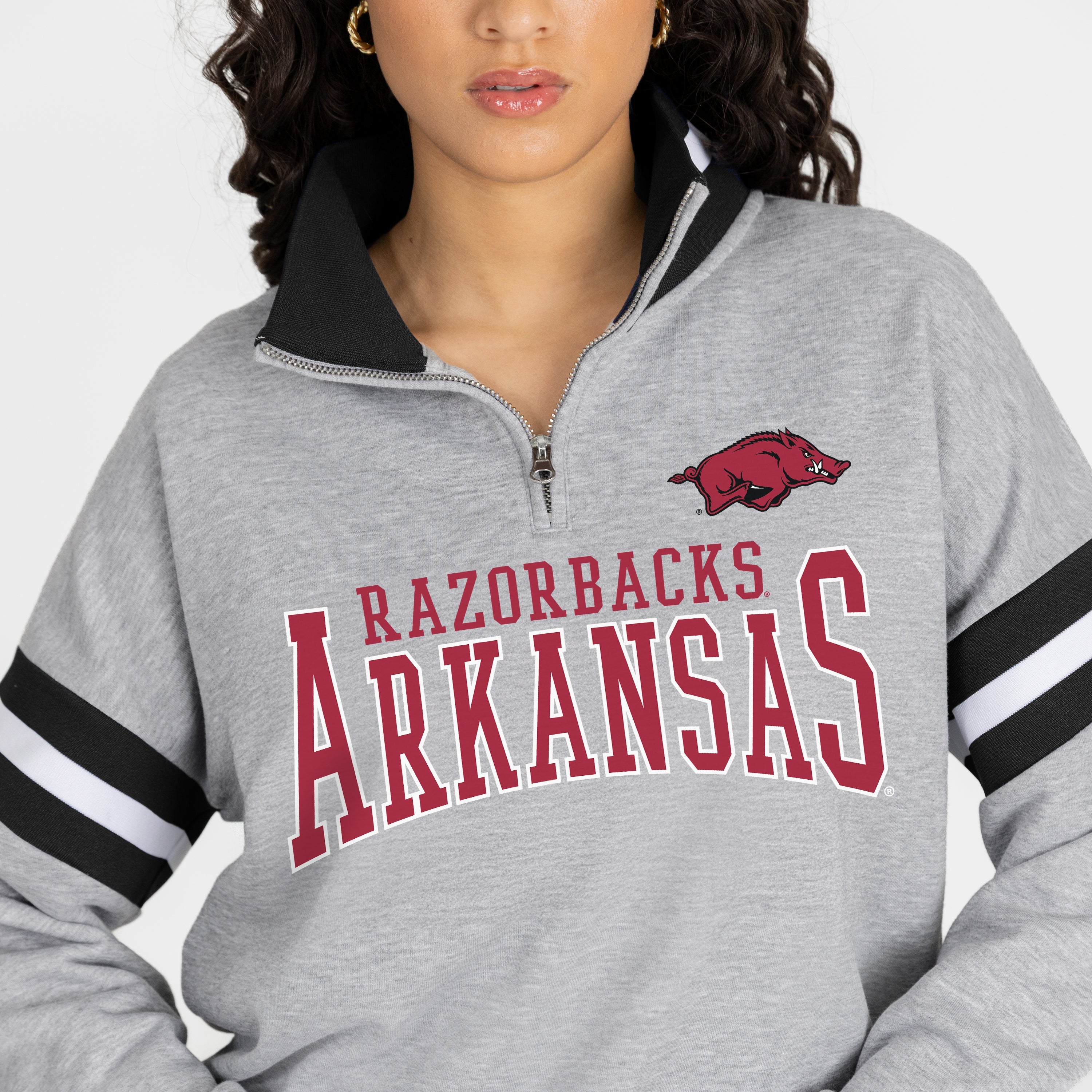 ARKANSAS RAZORBACKS HOLD THE LINE PREMIUM QUARTER-ZIP PULLOVER