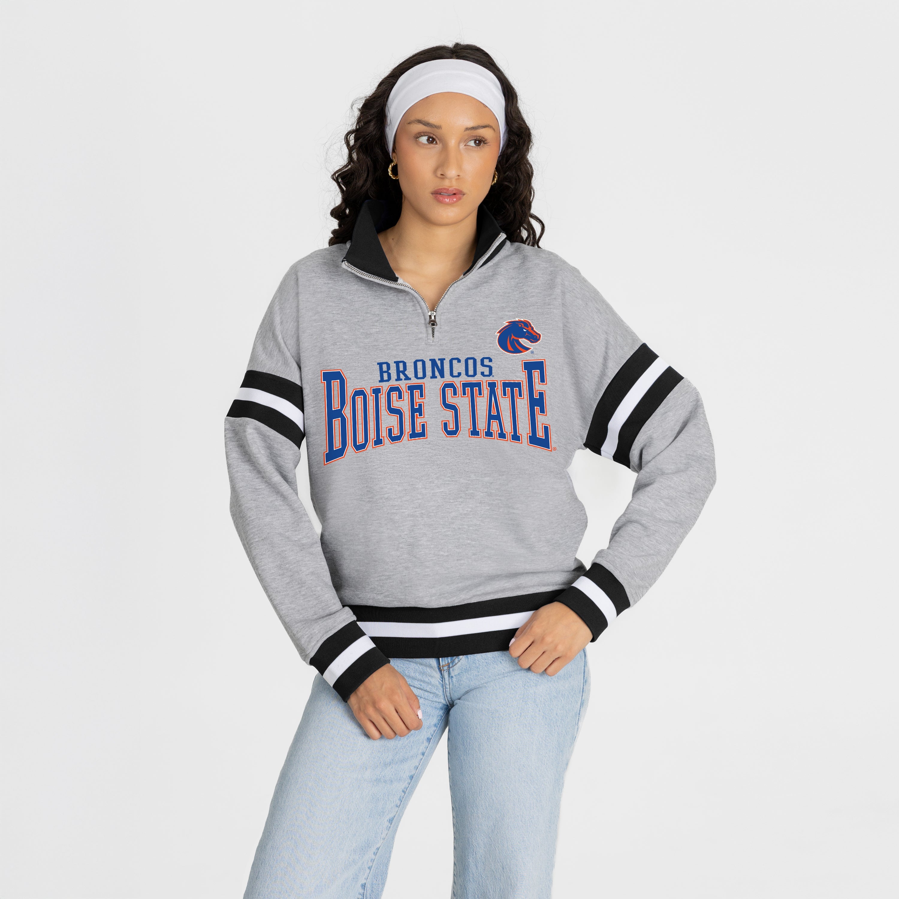 BOISE STATE BRONCOS HOLD THE LINE PREMIUM QUARTER-ZIP PULLOVER