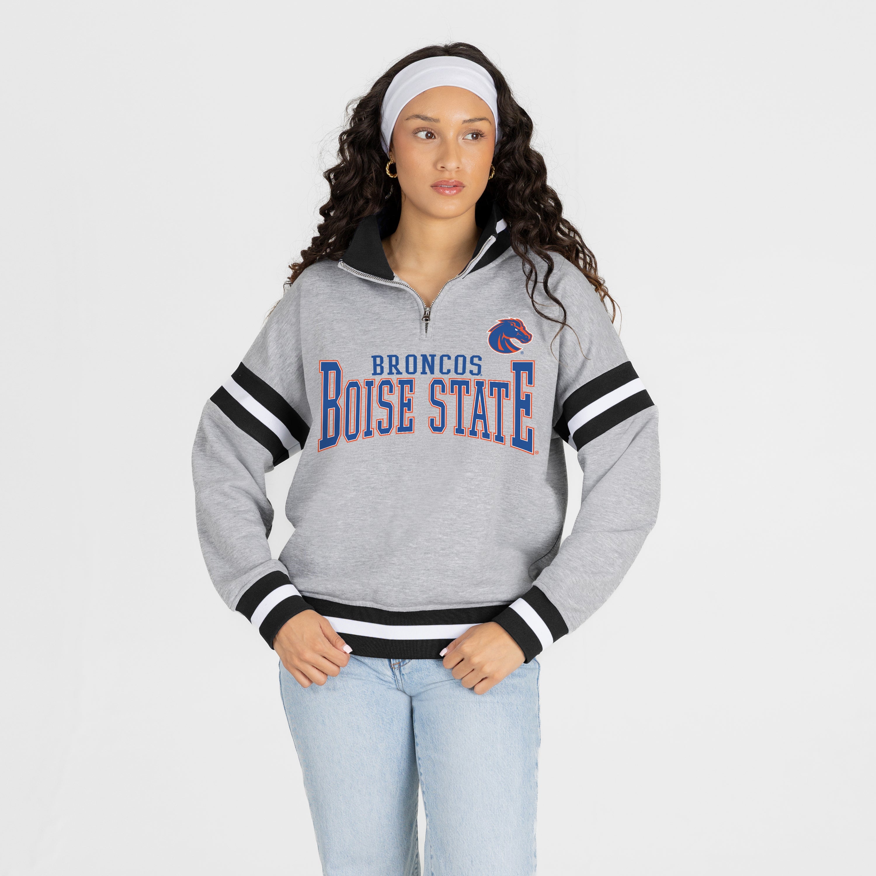 BOISE STATE BRONCOS HOLD THE LINE PREMIUM QUARTER-ZIP PULLOVER