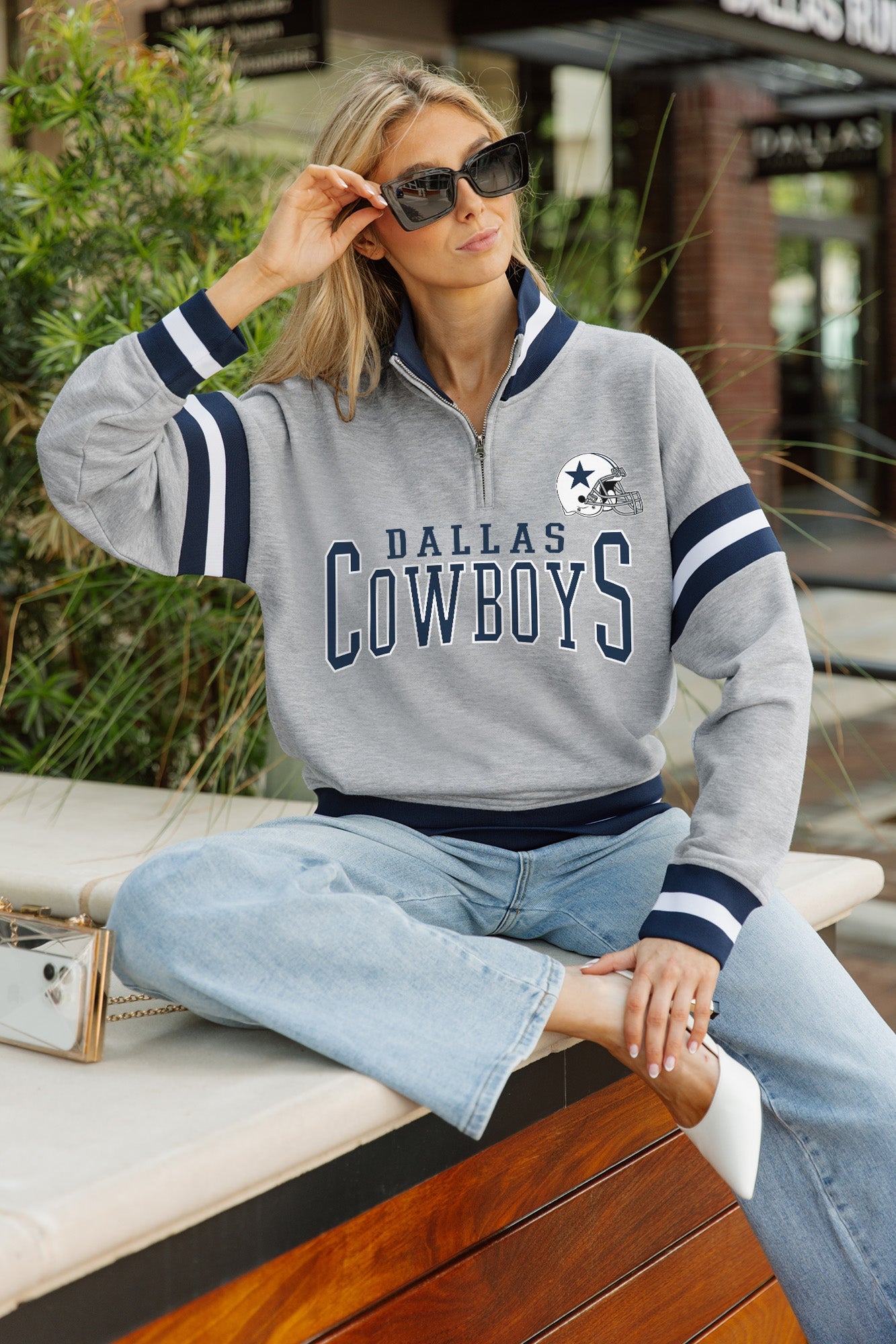 DALLAS COWBOYS HOLD THE LINE PREMIUM QUARTER-ZIP PULLOVER