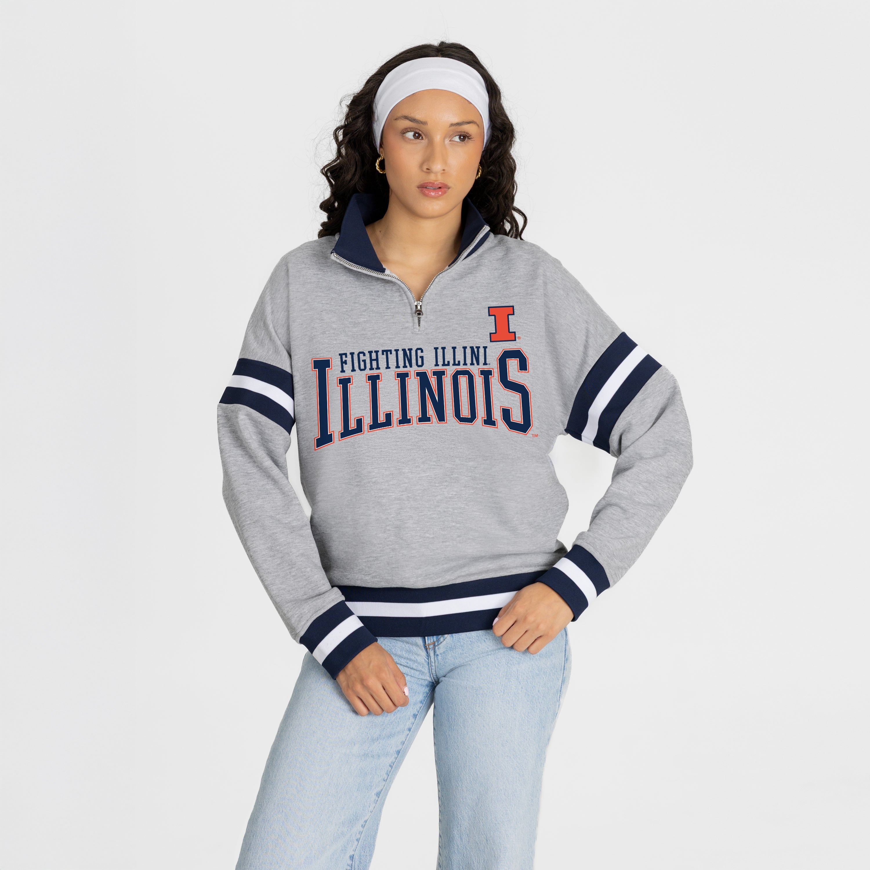 ILLINOIS FIGHTING ILLINI HOLD THE LINE PREMIUM QUARTER-ZIP PULLOVER