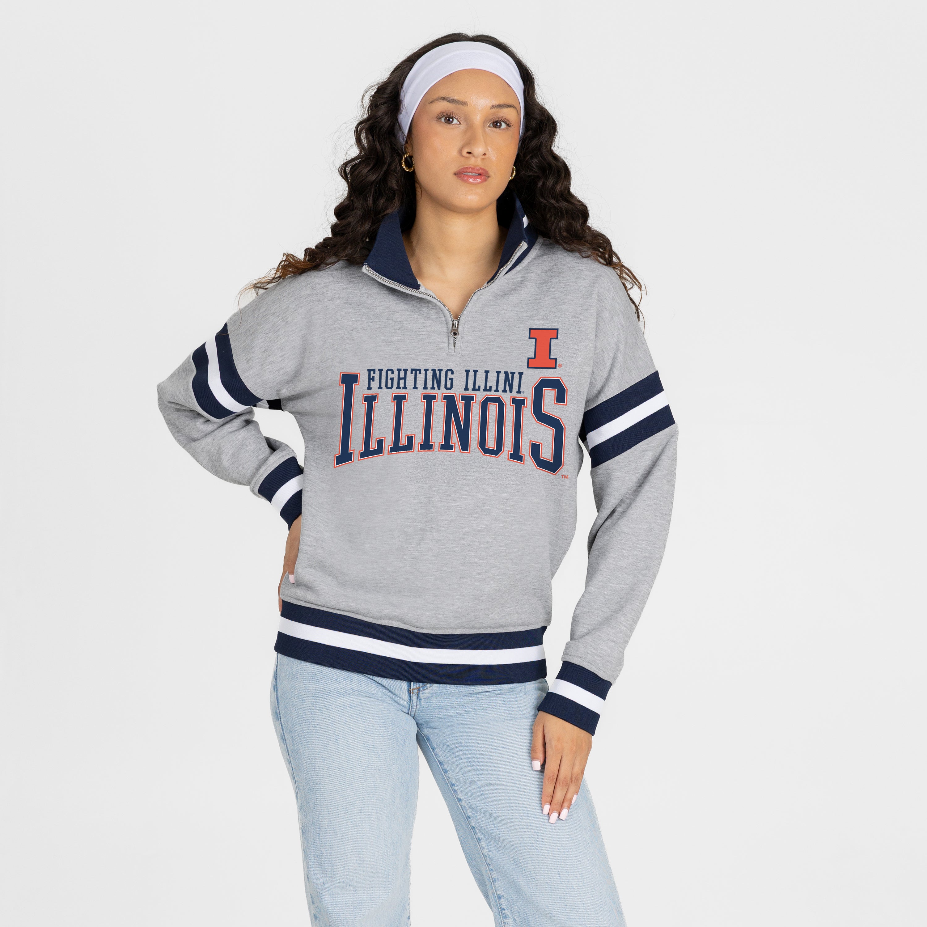 ILLINOIS FIGHTING ILLINI HOLD THE LINE PREMIUM QUARTER-ZIP PULLOVER