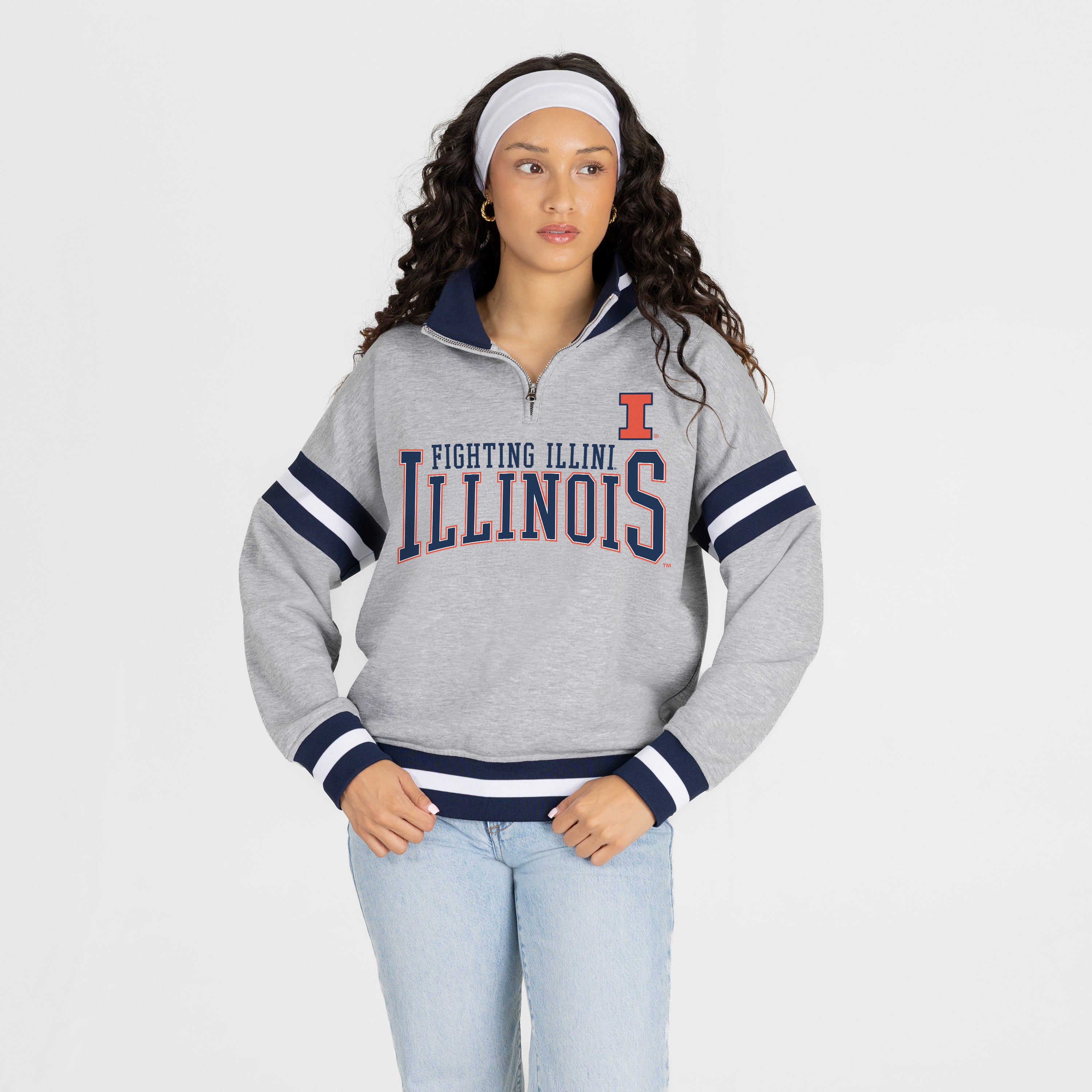 ILLINOIS FIGHTING ILLINI HOLD THE LINE PREMIUM QUARTER-ZIP PULLOVER