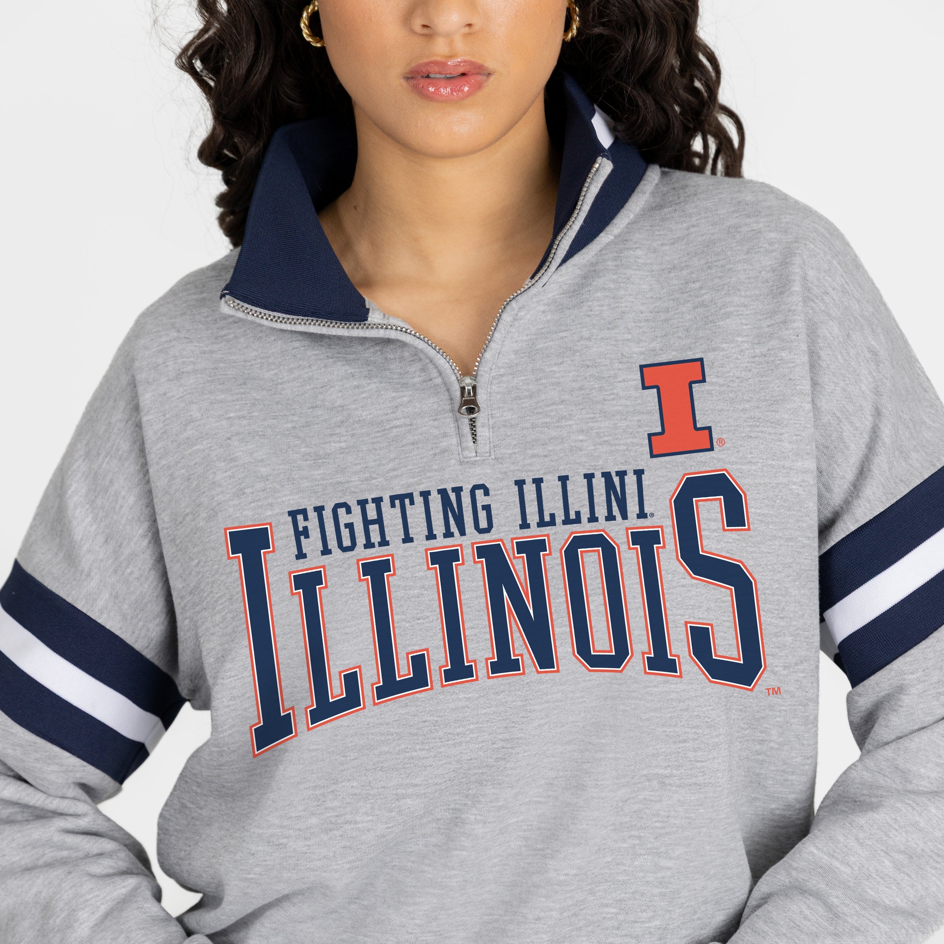 ILLINOIS FIGHTING ILLINI HOLD THE LINE PREMIUM QUARTER-ZIP PULLOVER