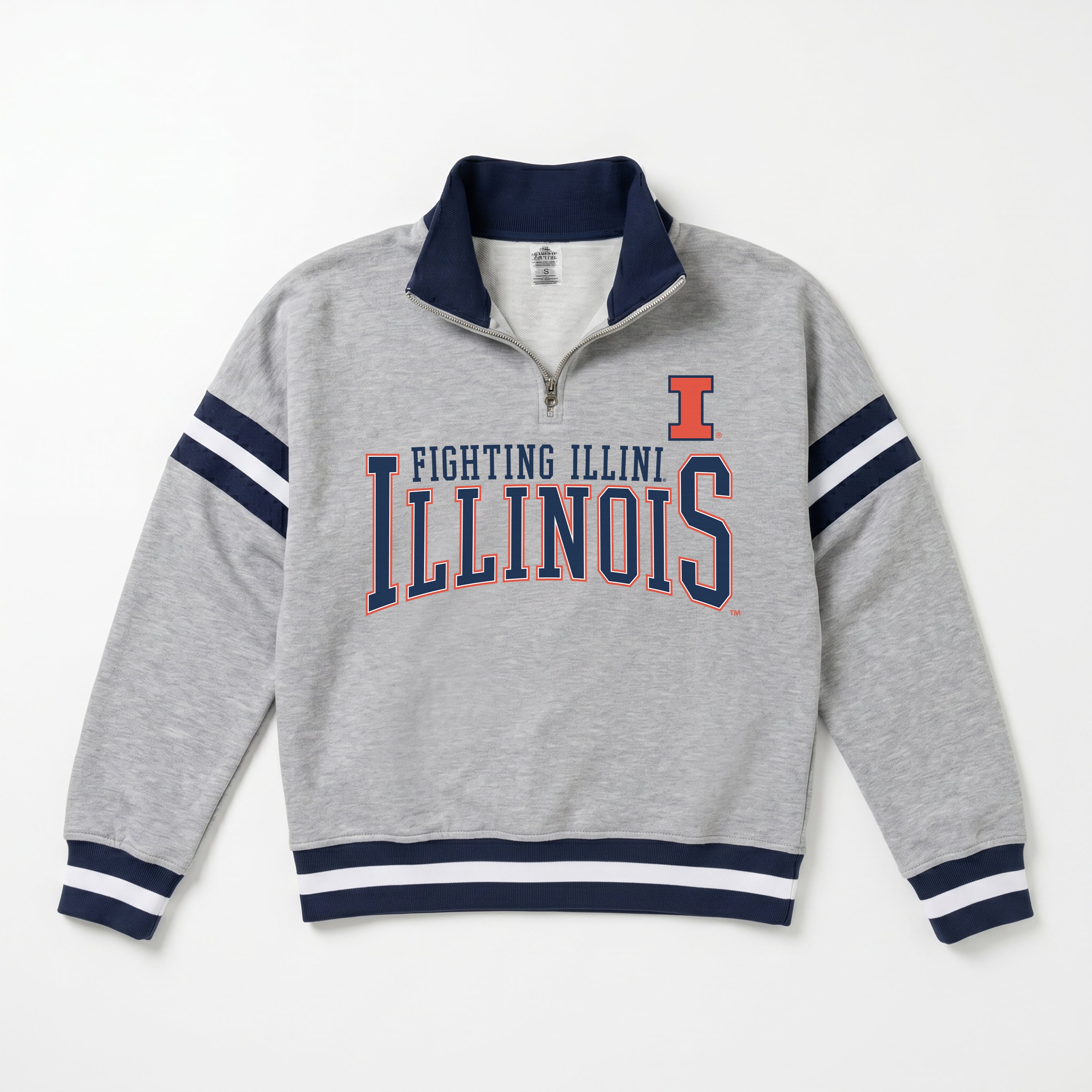 ILLINOIS FIGHTING ILLINI HOLD THE LINE PREMIUM QUARTER-ZIP PULLOVER
