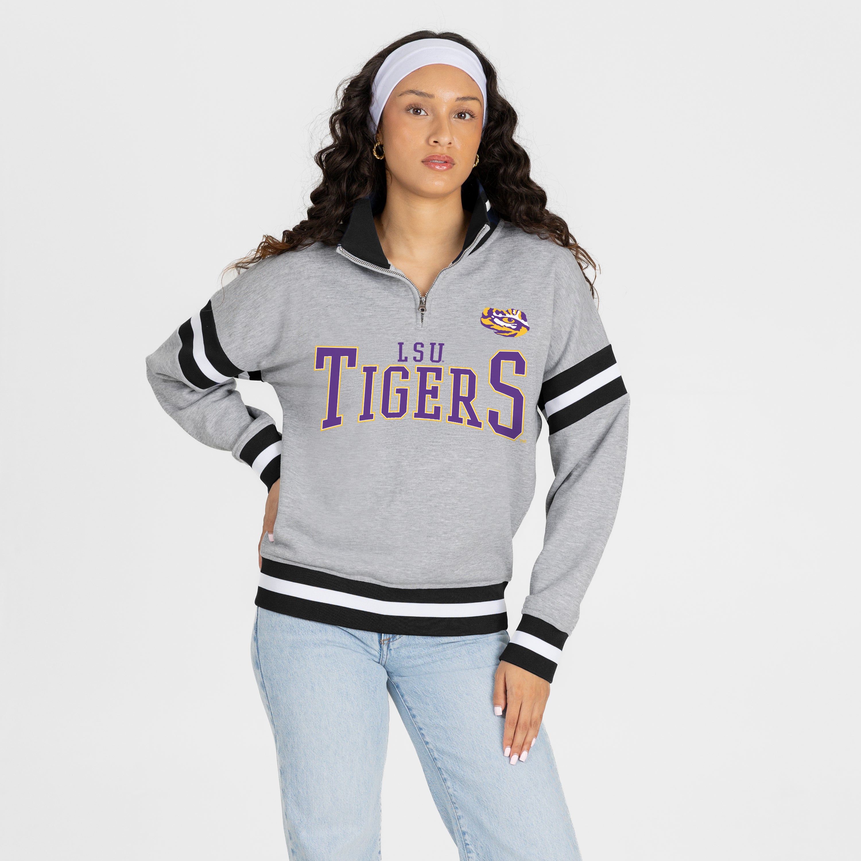 LSU TIGERS HOLD THE LINE PREMIUM QUARTER-ZIP PULLOVER