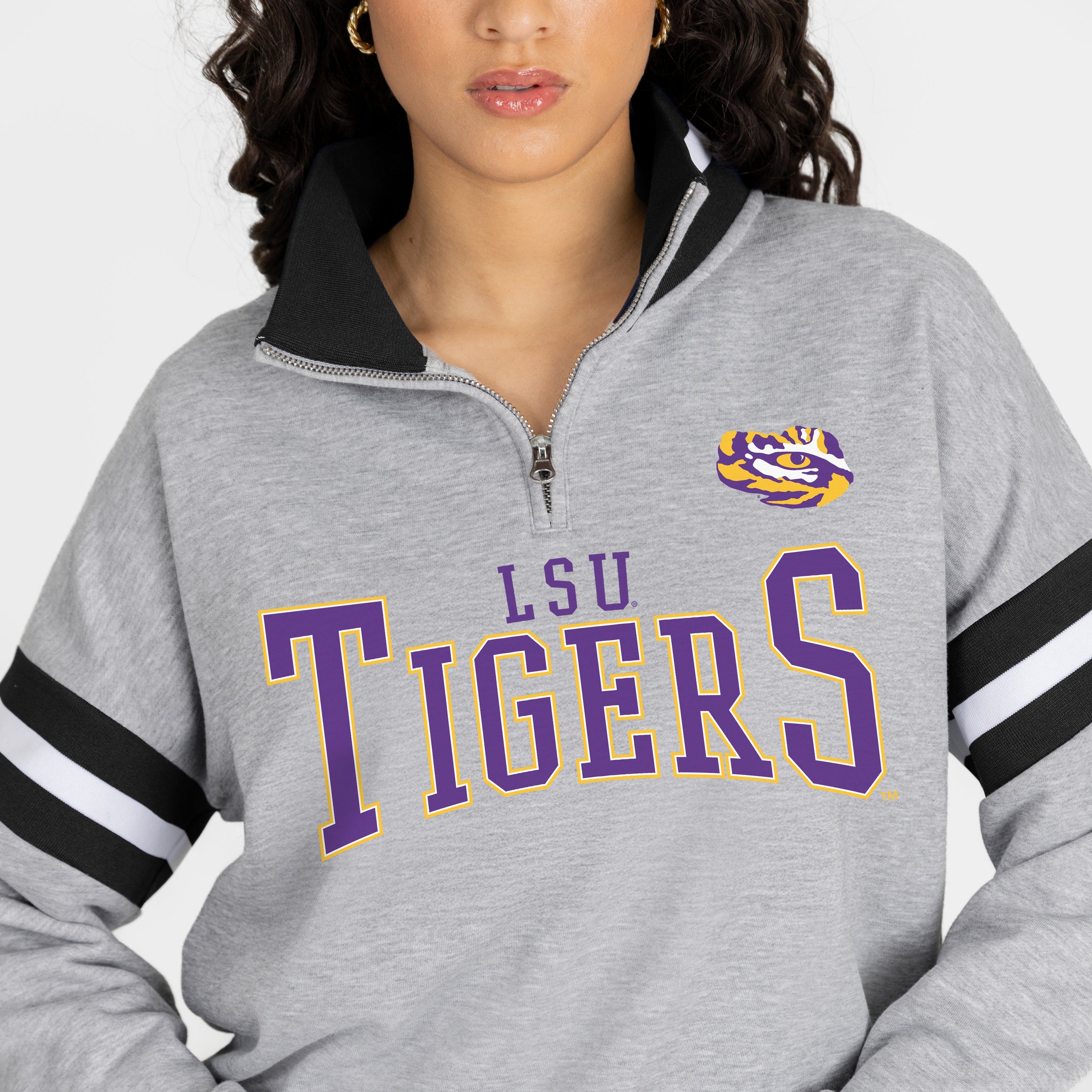 LSU TIGERS HOLD THE LINE PREMIUM QUARTER-ZIP PULLOVER