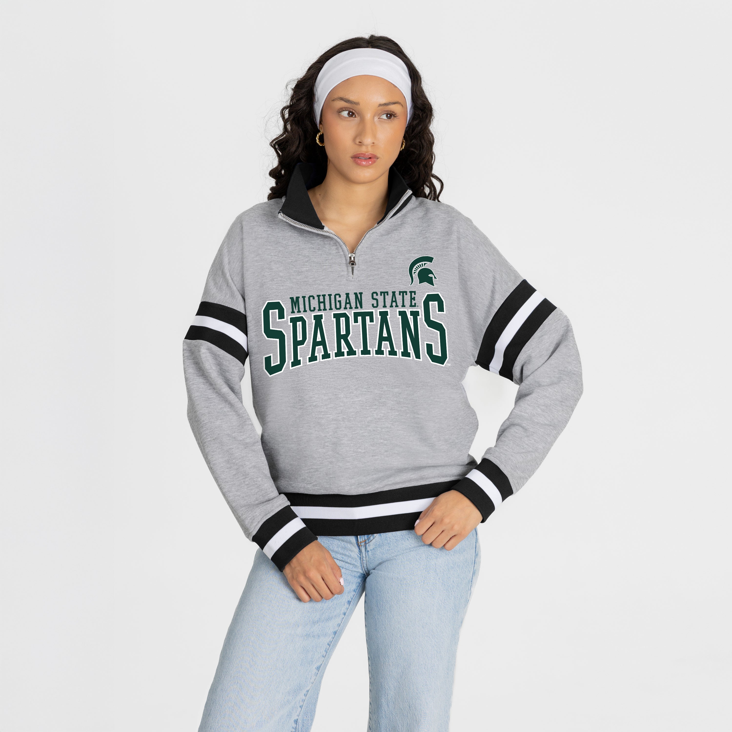 MICHIGAN STATE SPARTANS HOLD THE LINE PREMIUM QUARTER-ZIP PULLOVER