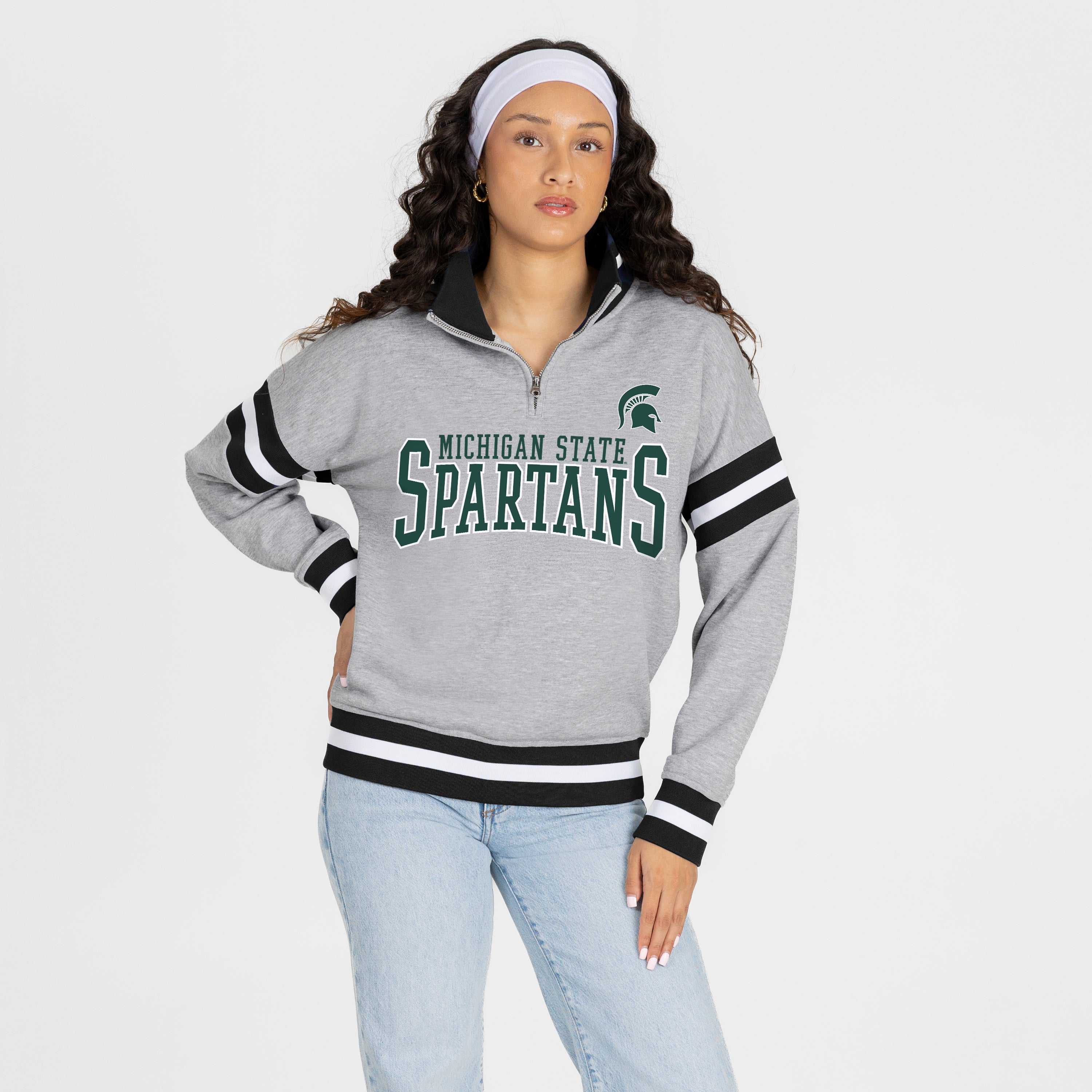 MICHIGAN STATE SPARTANS HOLD THE LINE PREMIUM QUARTER-ZIP PULLOVER