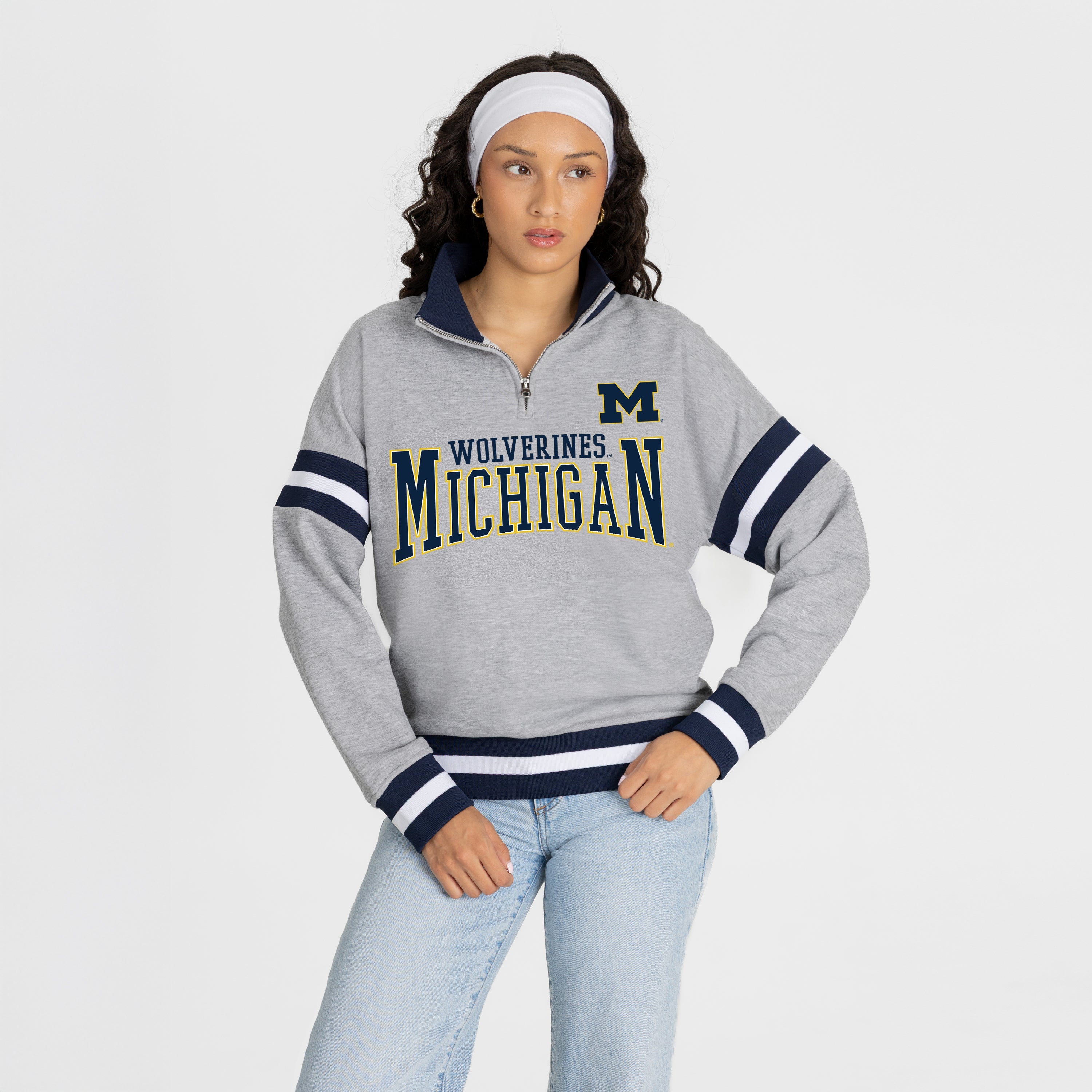 MICHIGAN WOLVERINES HOLD THE LINE PREMIUM QUARTER-ZIP PULLOVER
