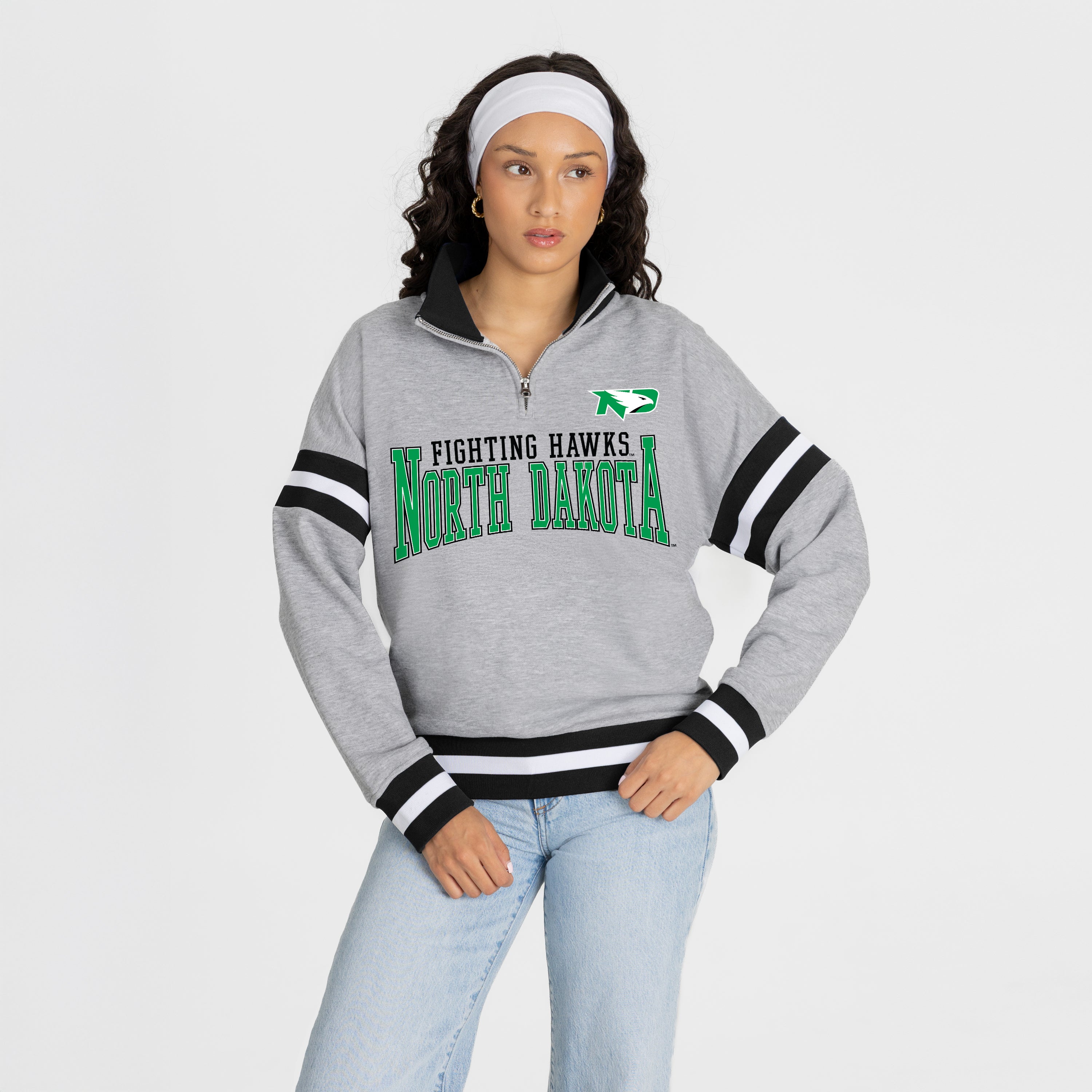 NORTH DAKOTA FIGHTING HAWKS HOLD THE LINE PREMIUM QUARTER-ZIP PULLOVER