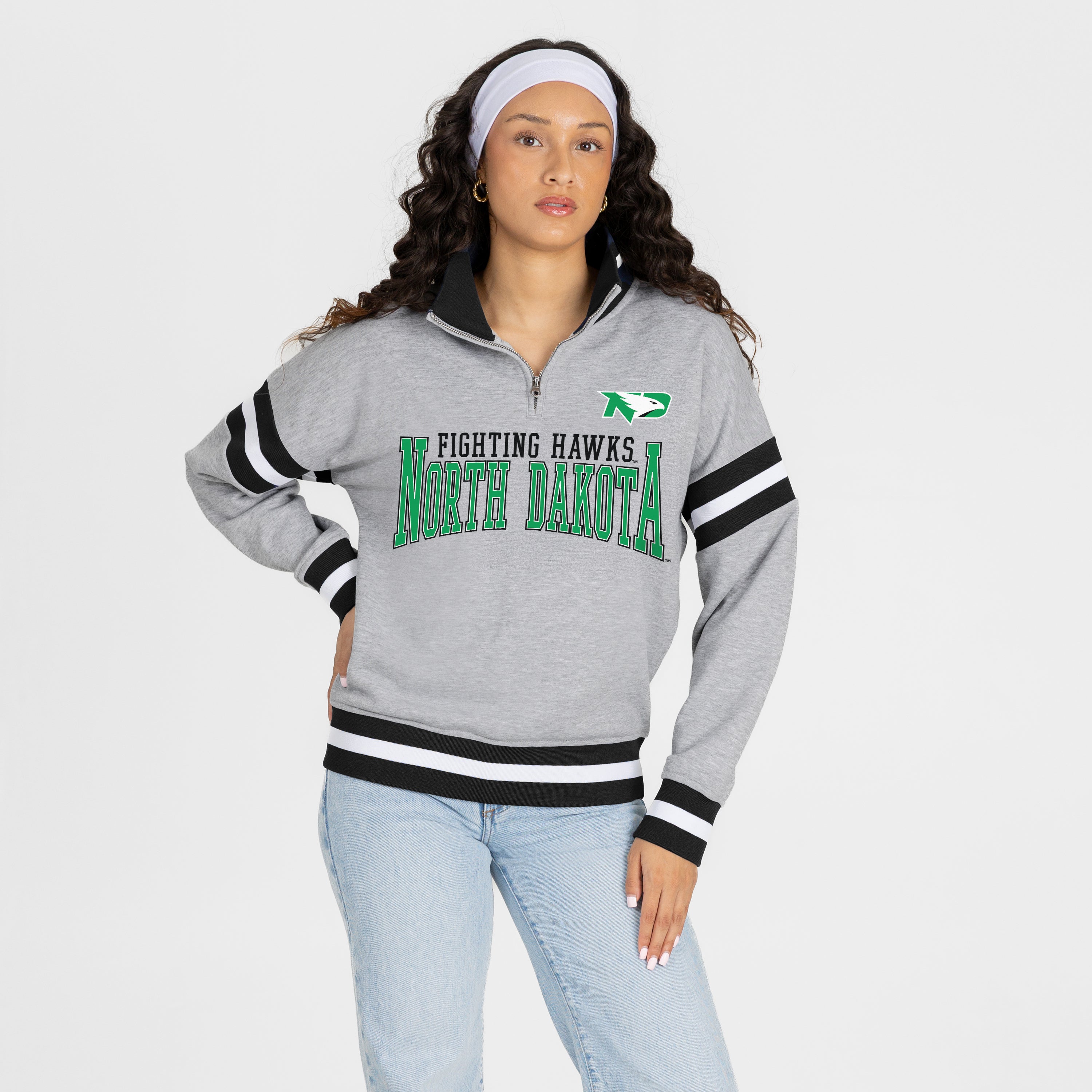 NORTH DAKOTA FIGHTING HAWKS HOLD THE LINE PREMIUM QUARTER-ZIP PULLOVER