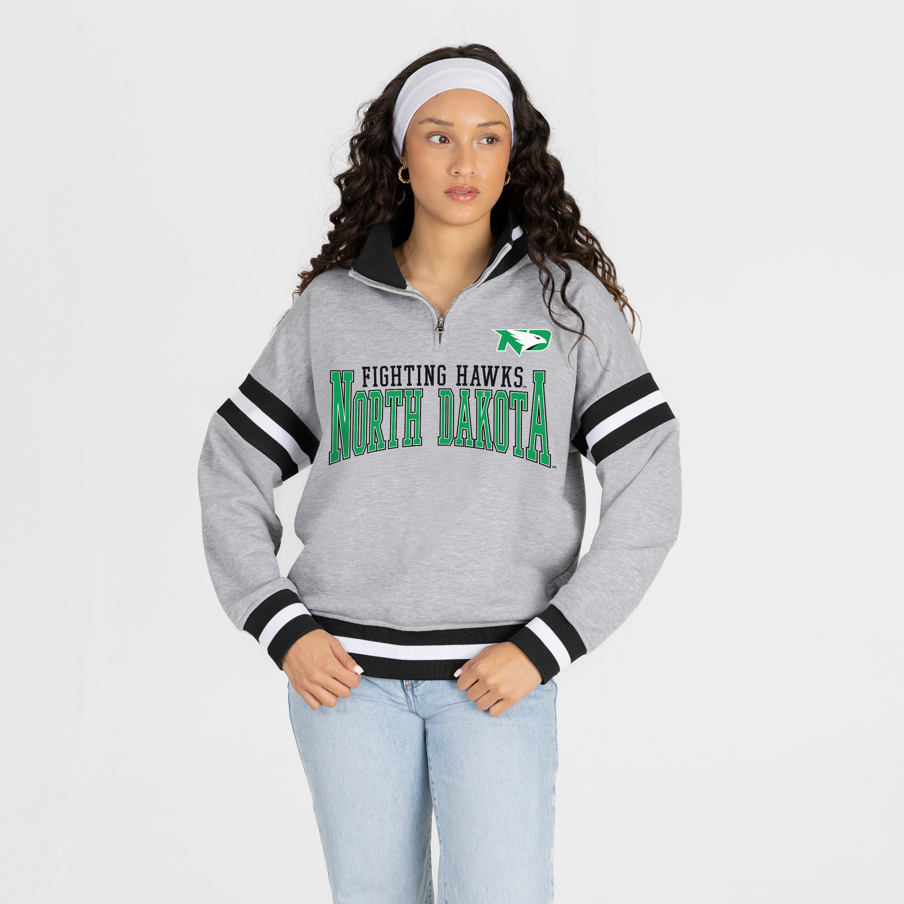 NORTH DAKOTA FIGHTING HAWKS HOLD THE LINE PREMIUM QUARTER-ZIP PULLOVER