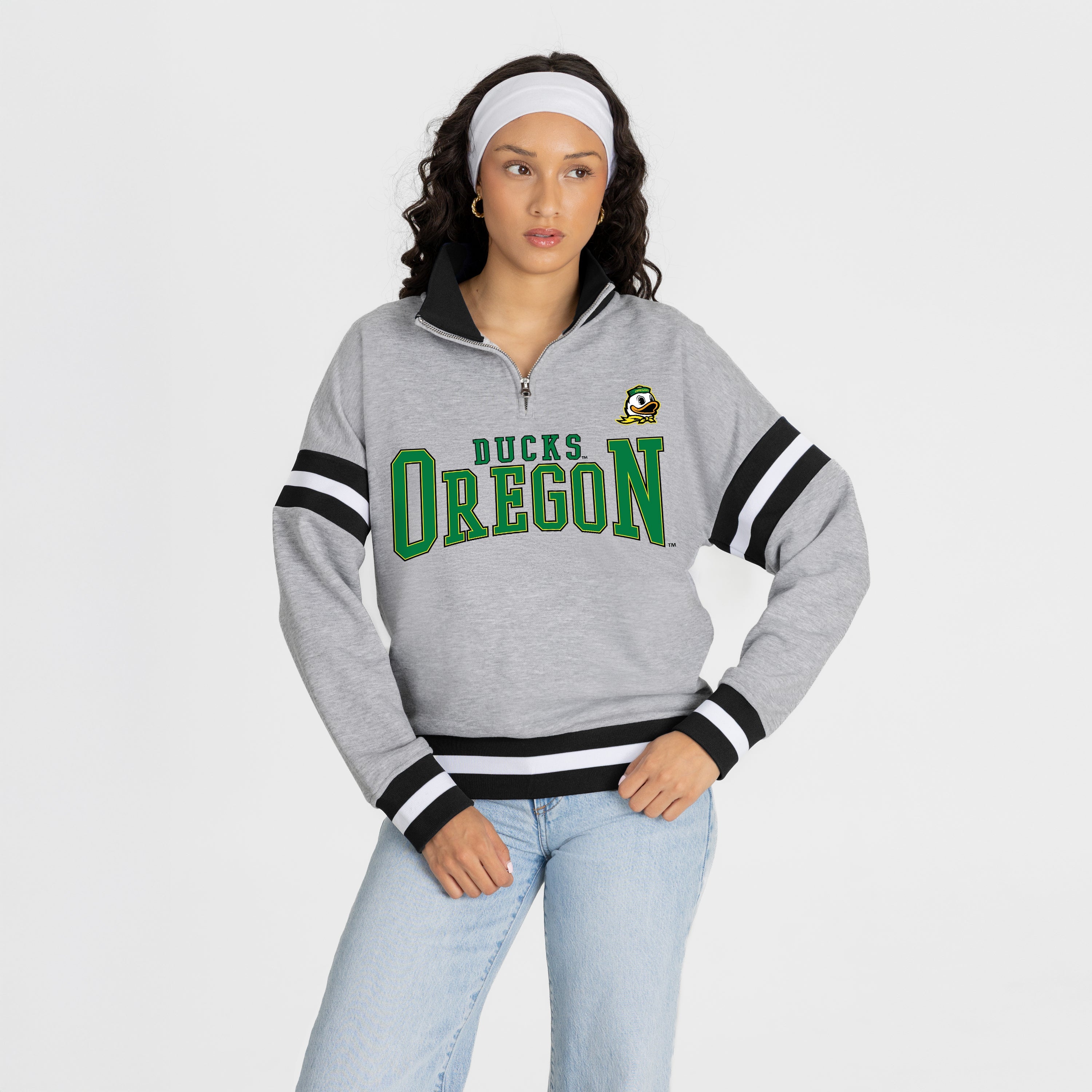 OREGON DUCKS HOLD THE LINE PREMIUM QUARTER-ZIP PULLOVER