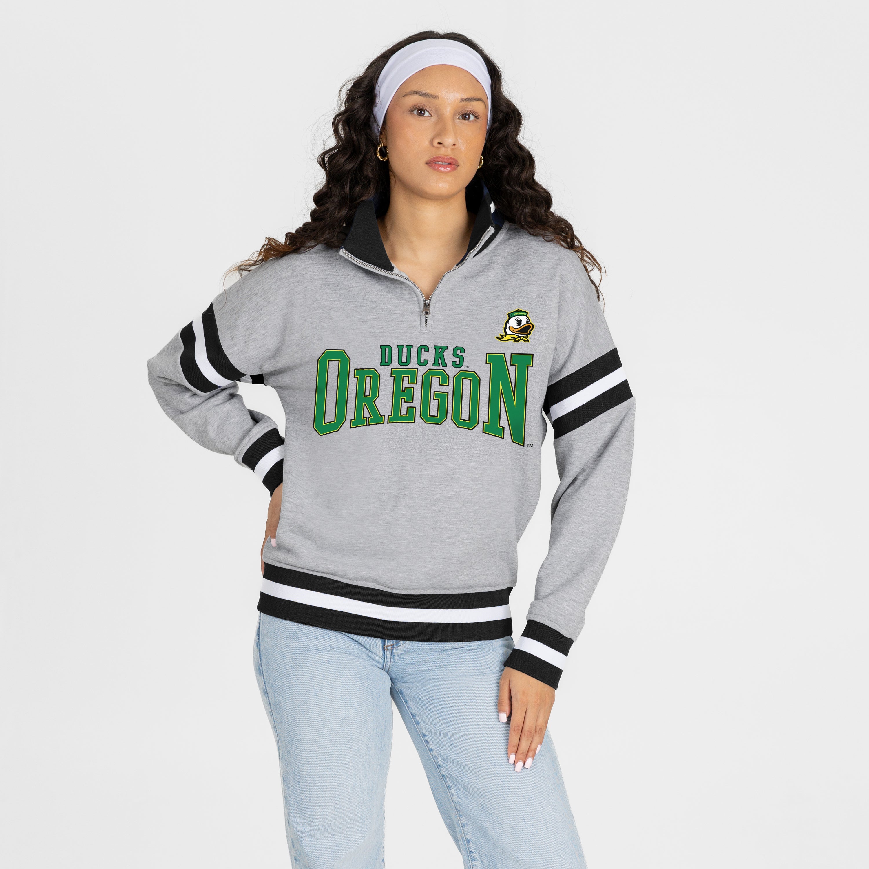 OREGON DUCKS HOLD THE LINE PREMIUM QUARTER-ZIP PULLOVER